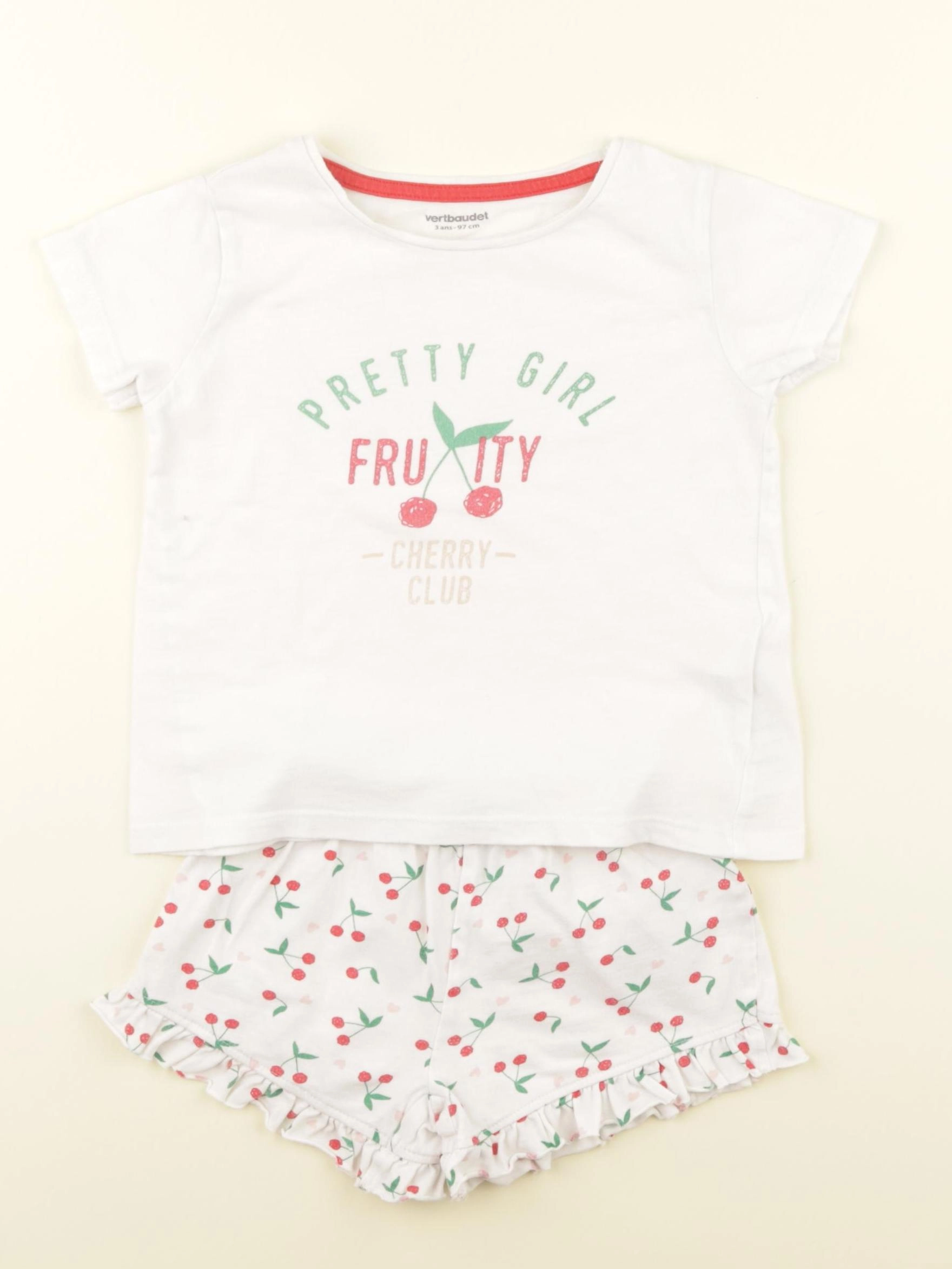 Vertbaudet - pyjama coton blanc - 3 ans