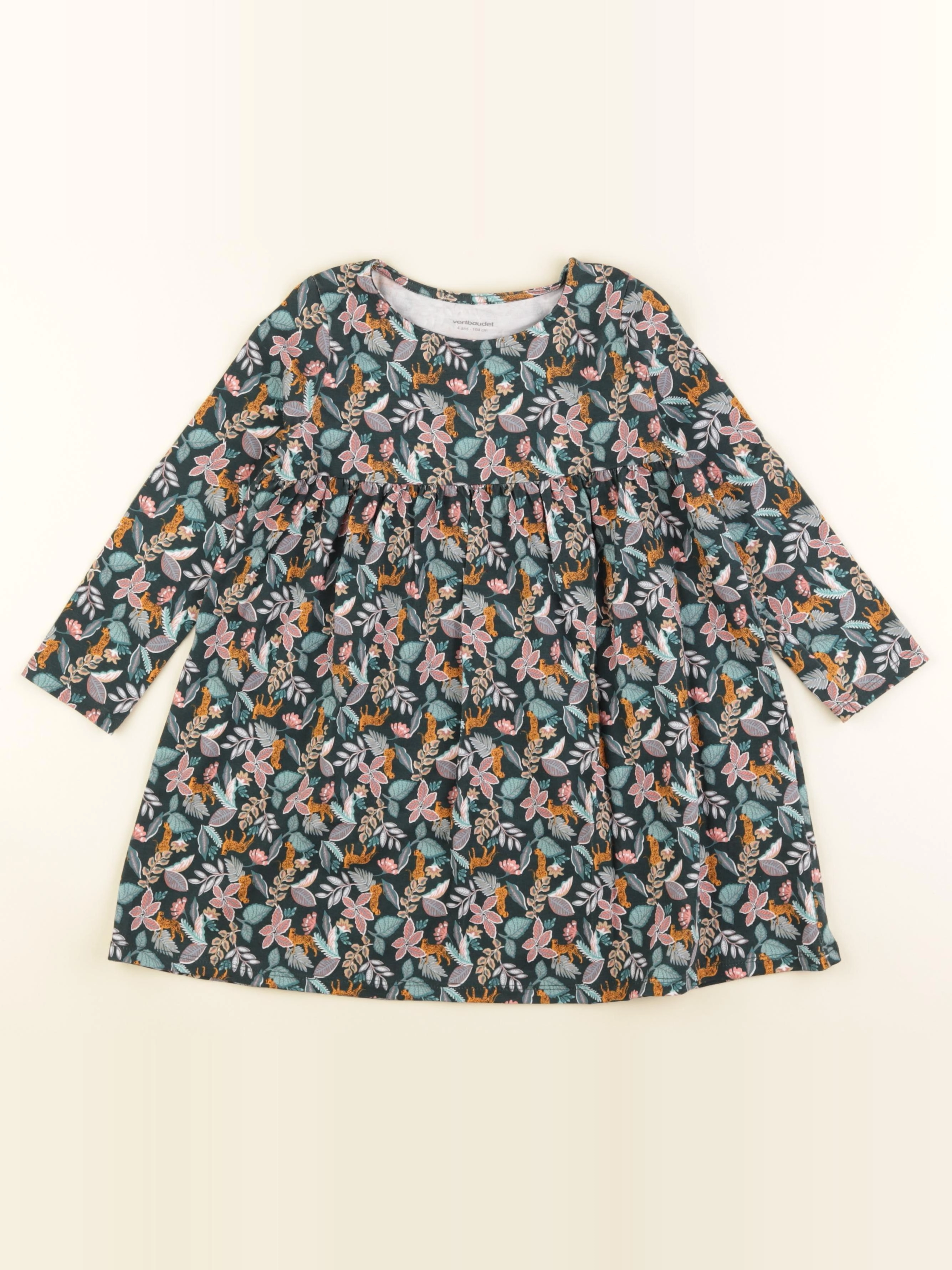 Vertbaudet - robe vert - 4 ans