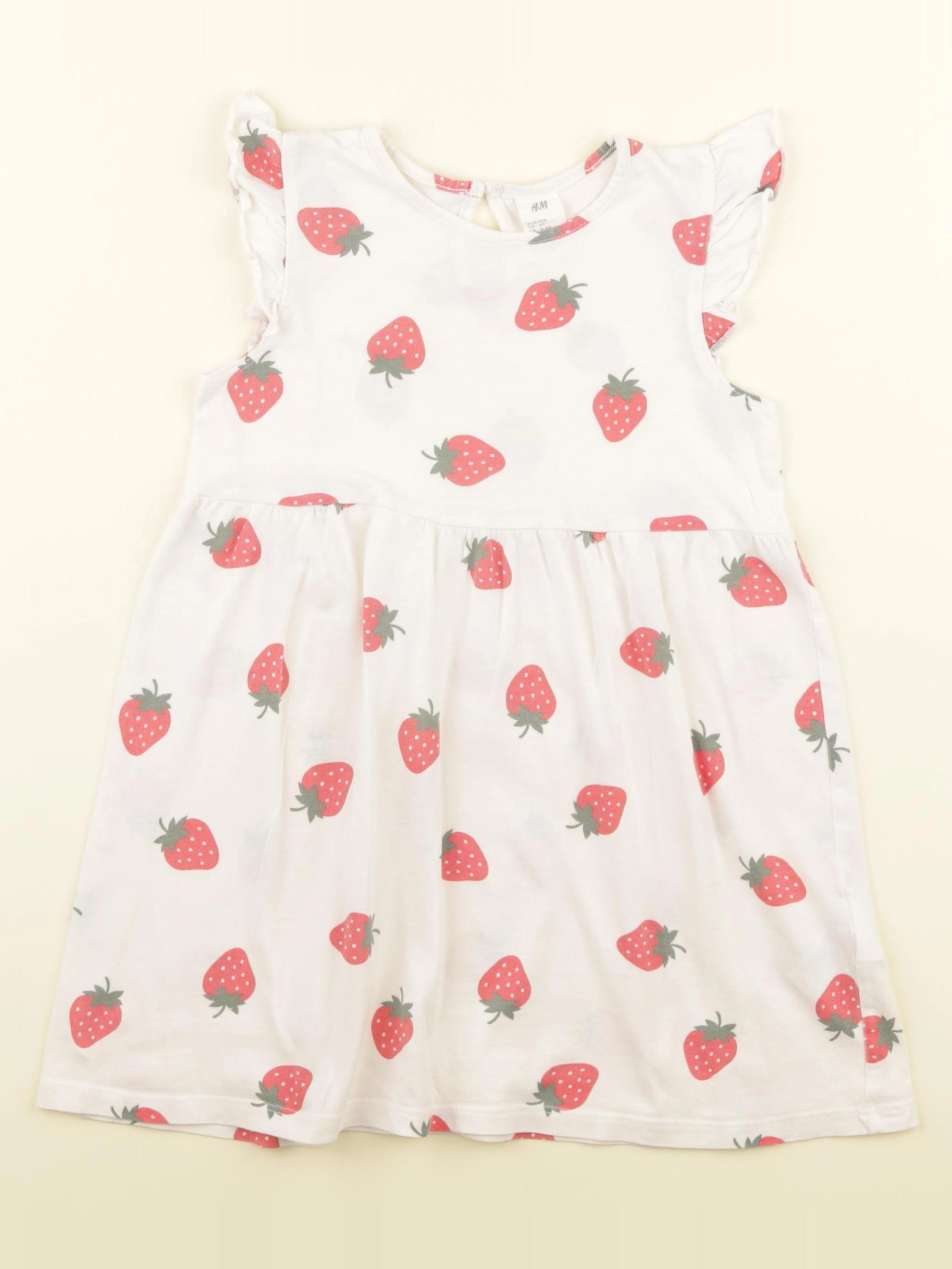 H&M - robe blanc, rose - 3/4 ans