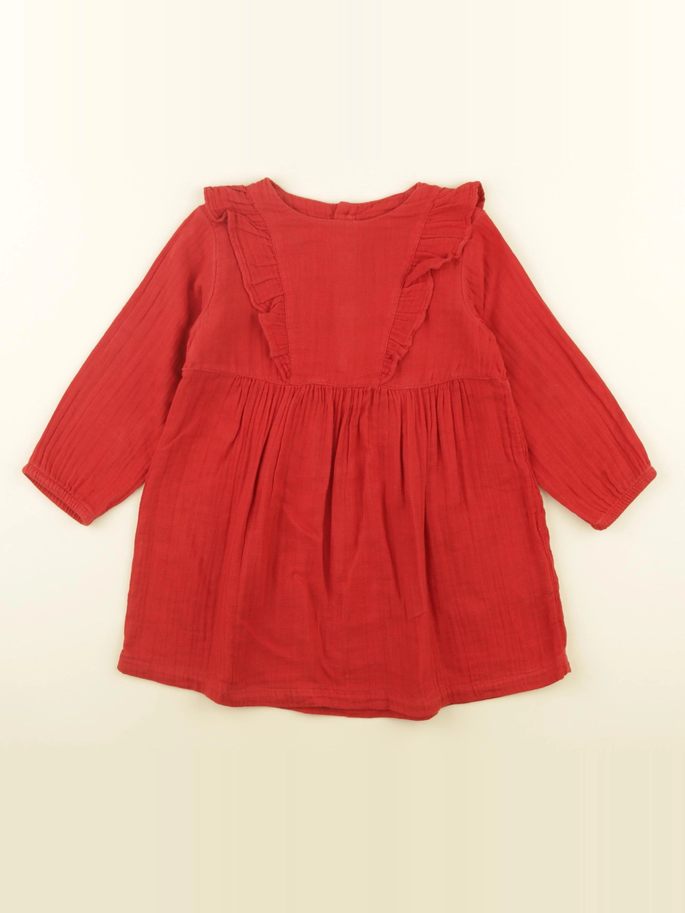 Petit Bateau - robe rouge - 36 mois
