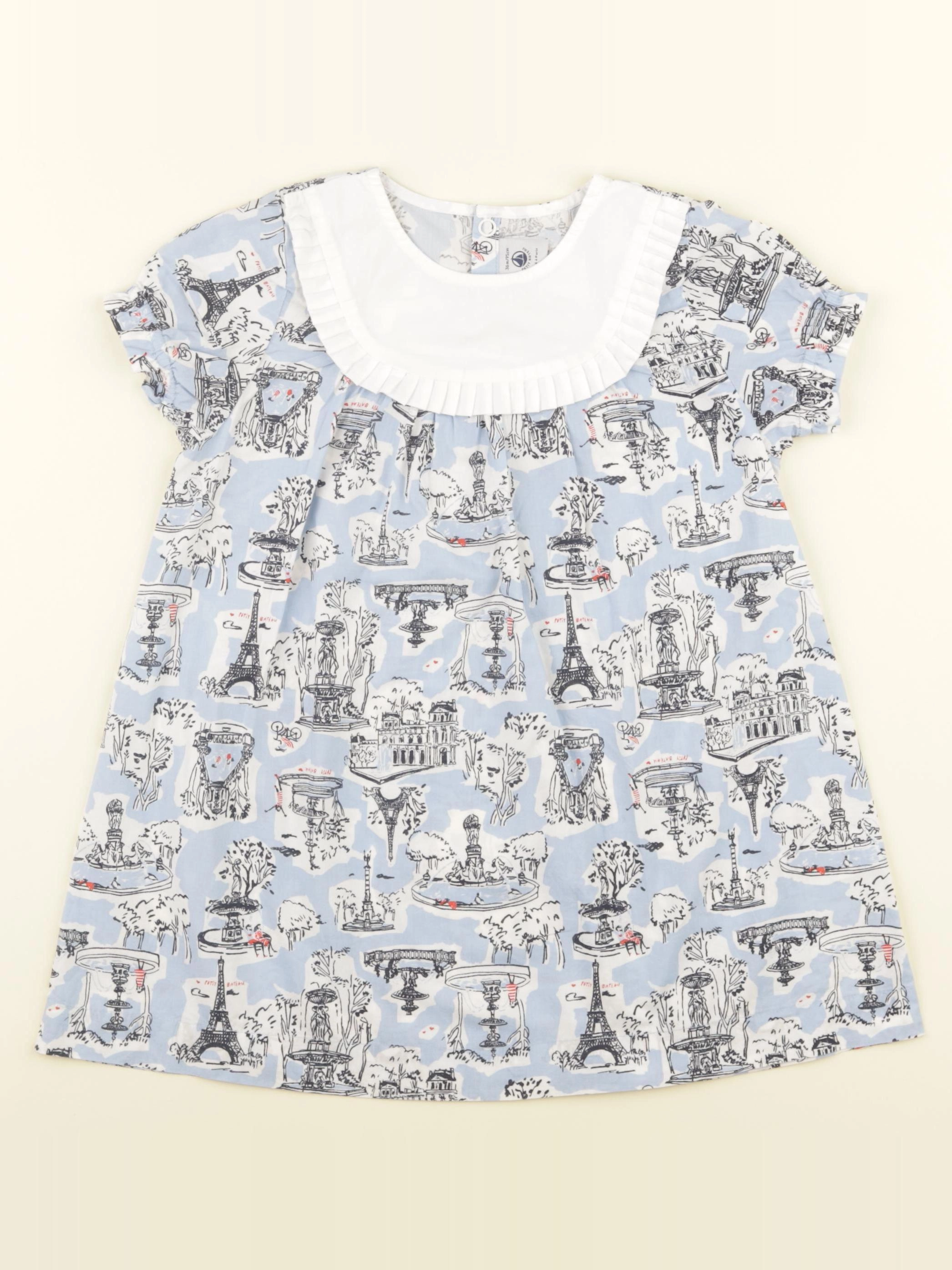 Petit Bateau - robe bleu, blanc - 36 mois