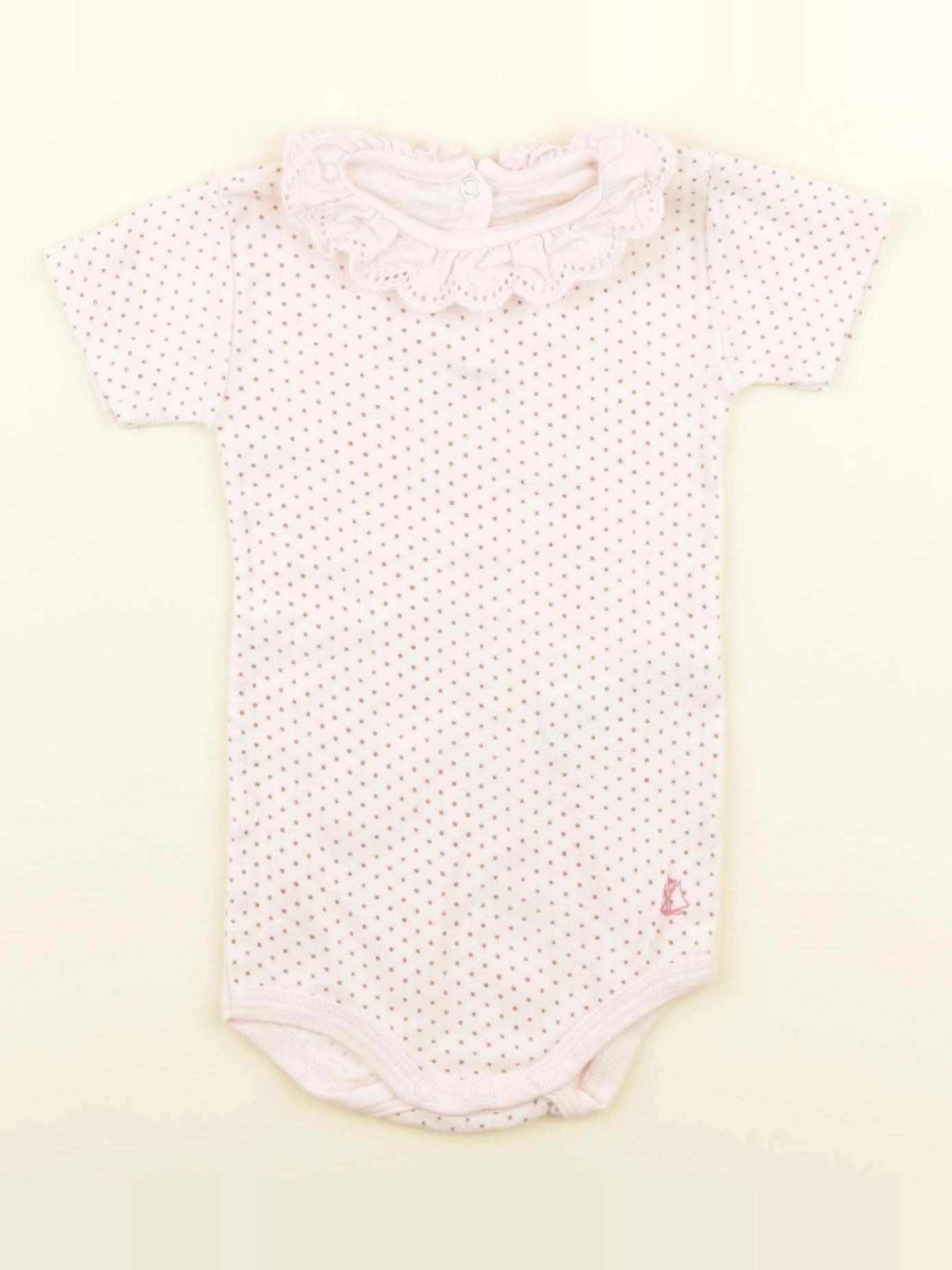Petit Bateau - body à col rose - 6 mois
