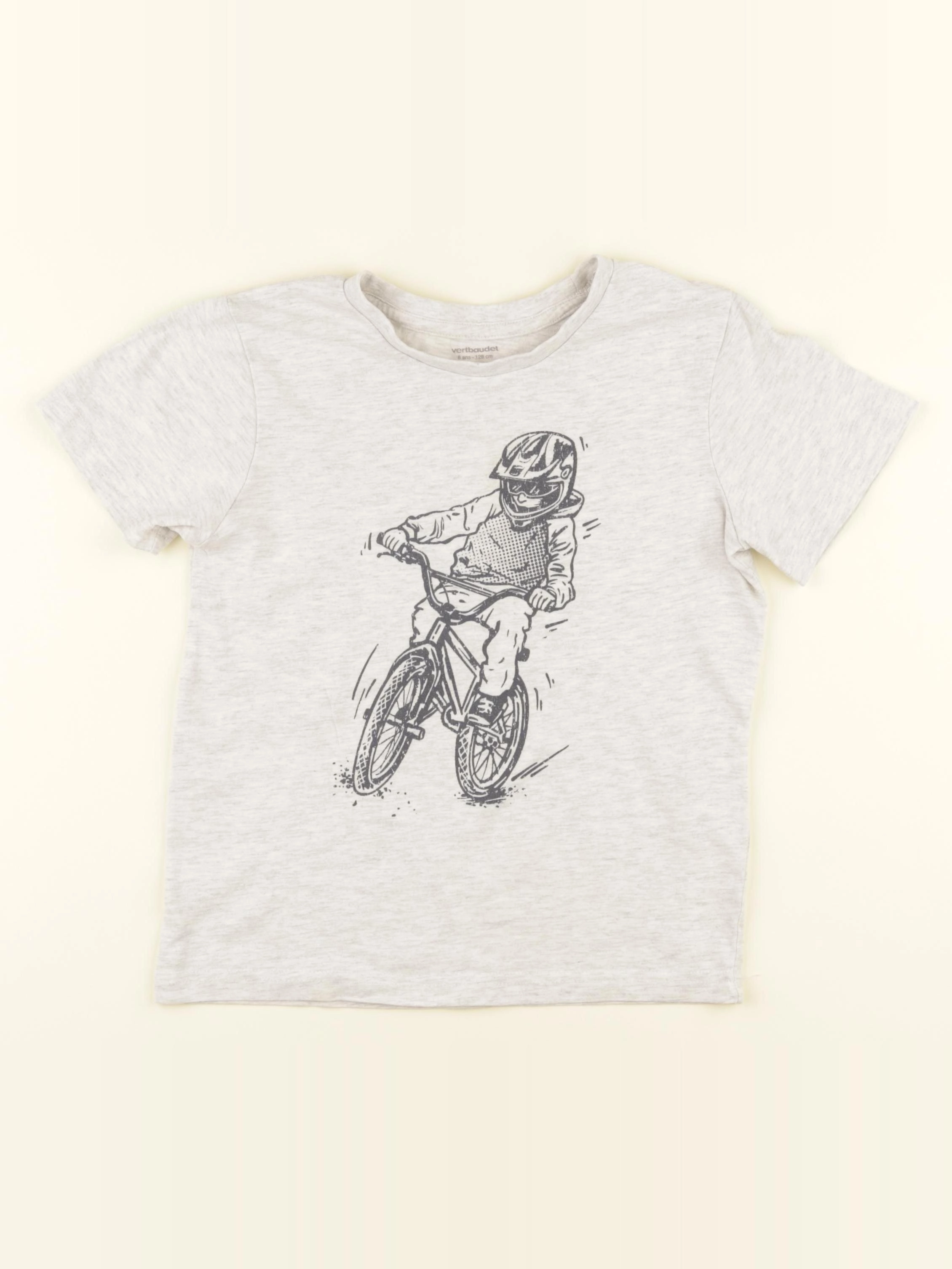 Vertbaudet - tee-shirt gris - 8 ans