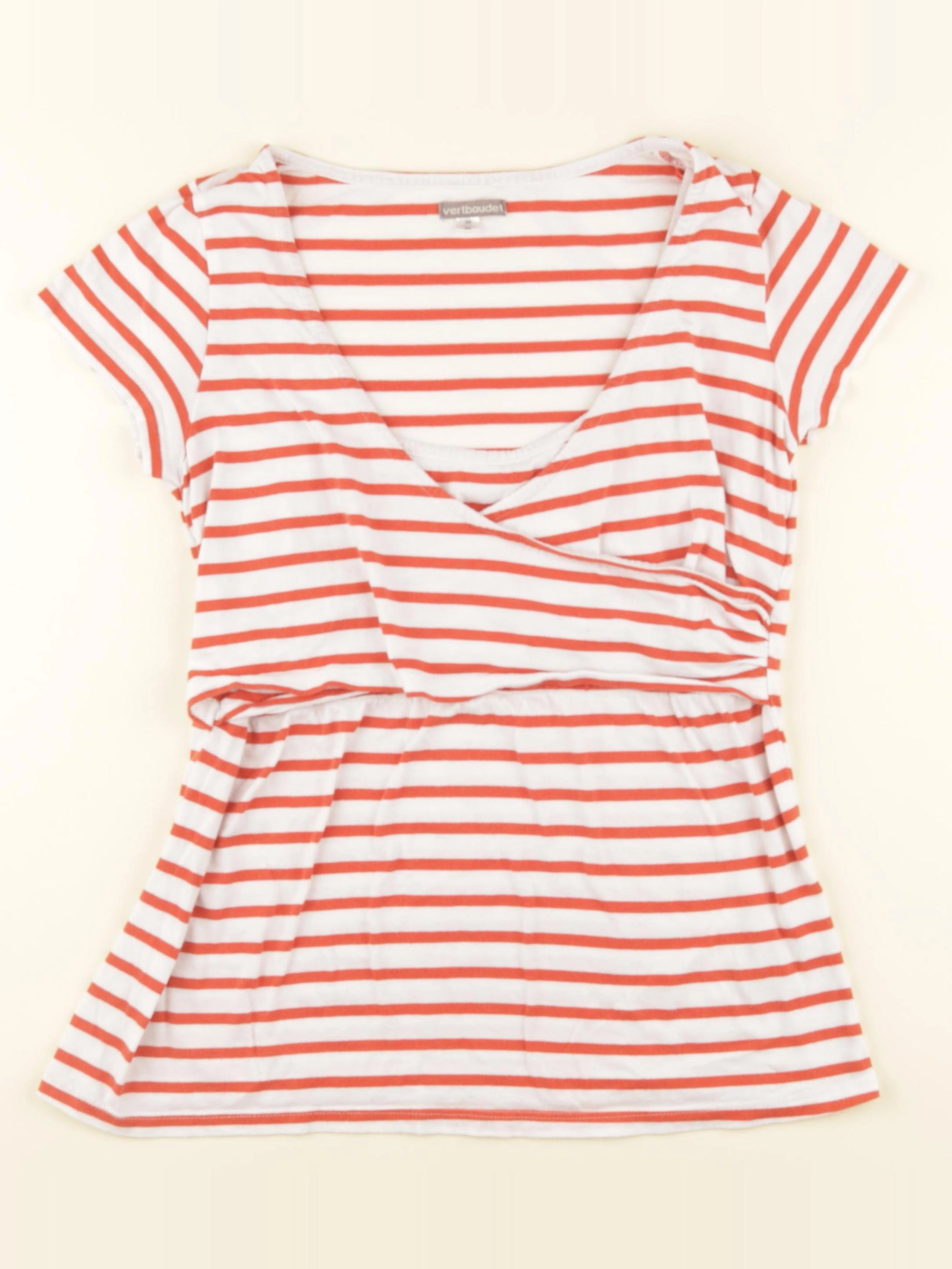 Vertbaudet - tee-shirt allaitement blanc, rouge - 34 à 36