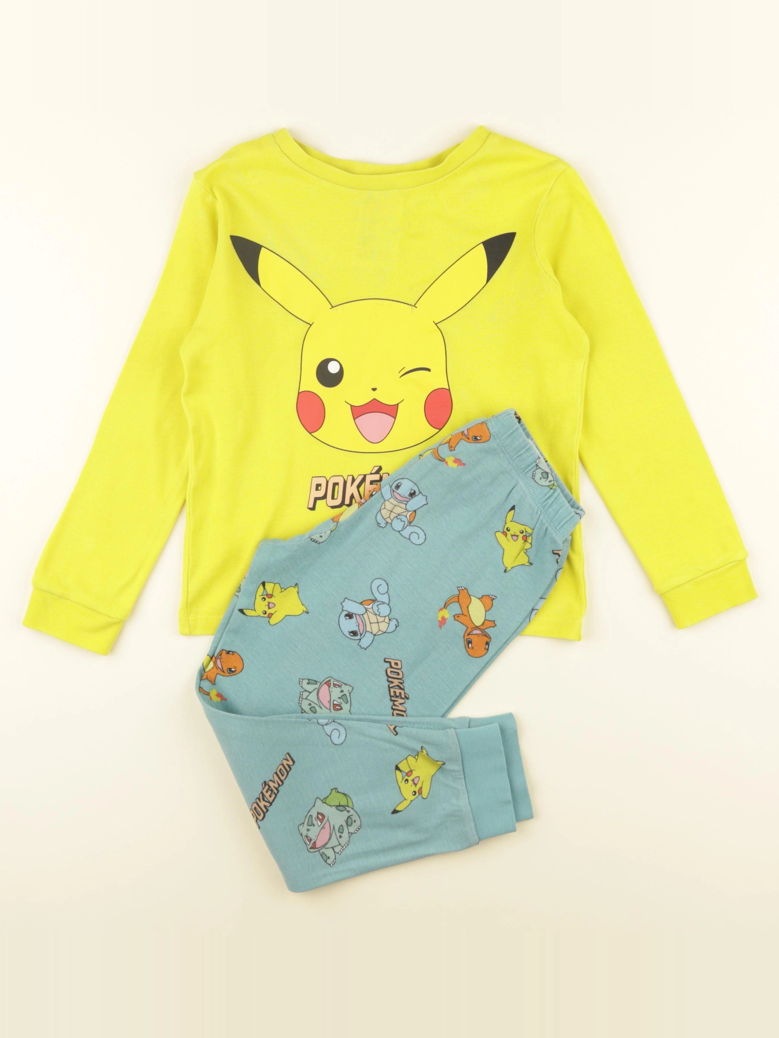 H&M - pyjama coton jaune - 4/6 ans