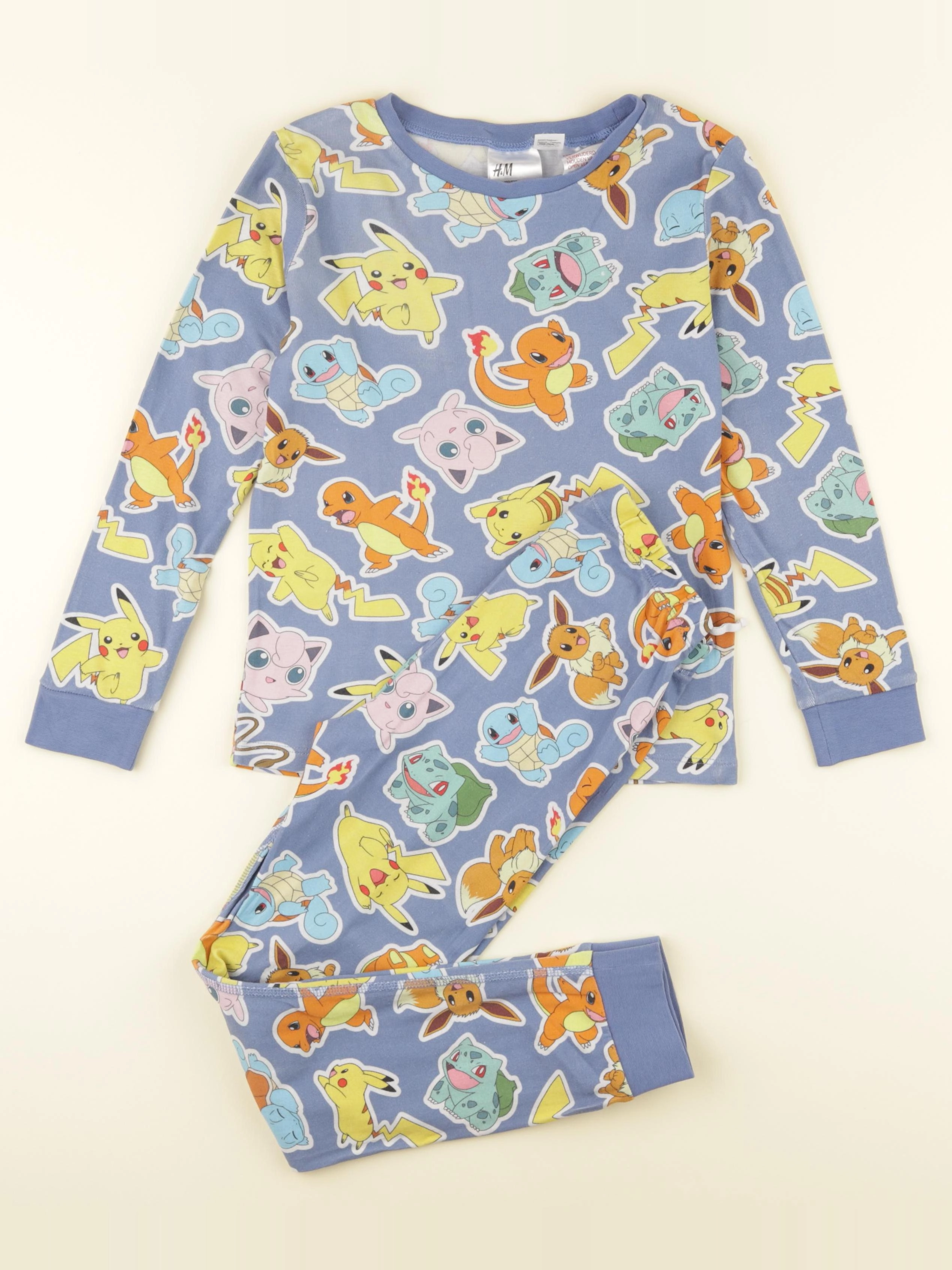 H&M - pyjama coton bleu - 6/8 ans