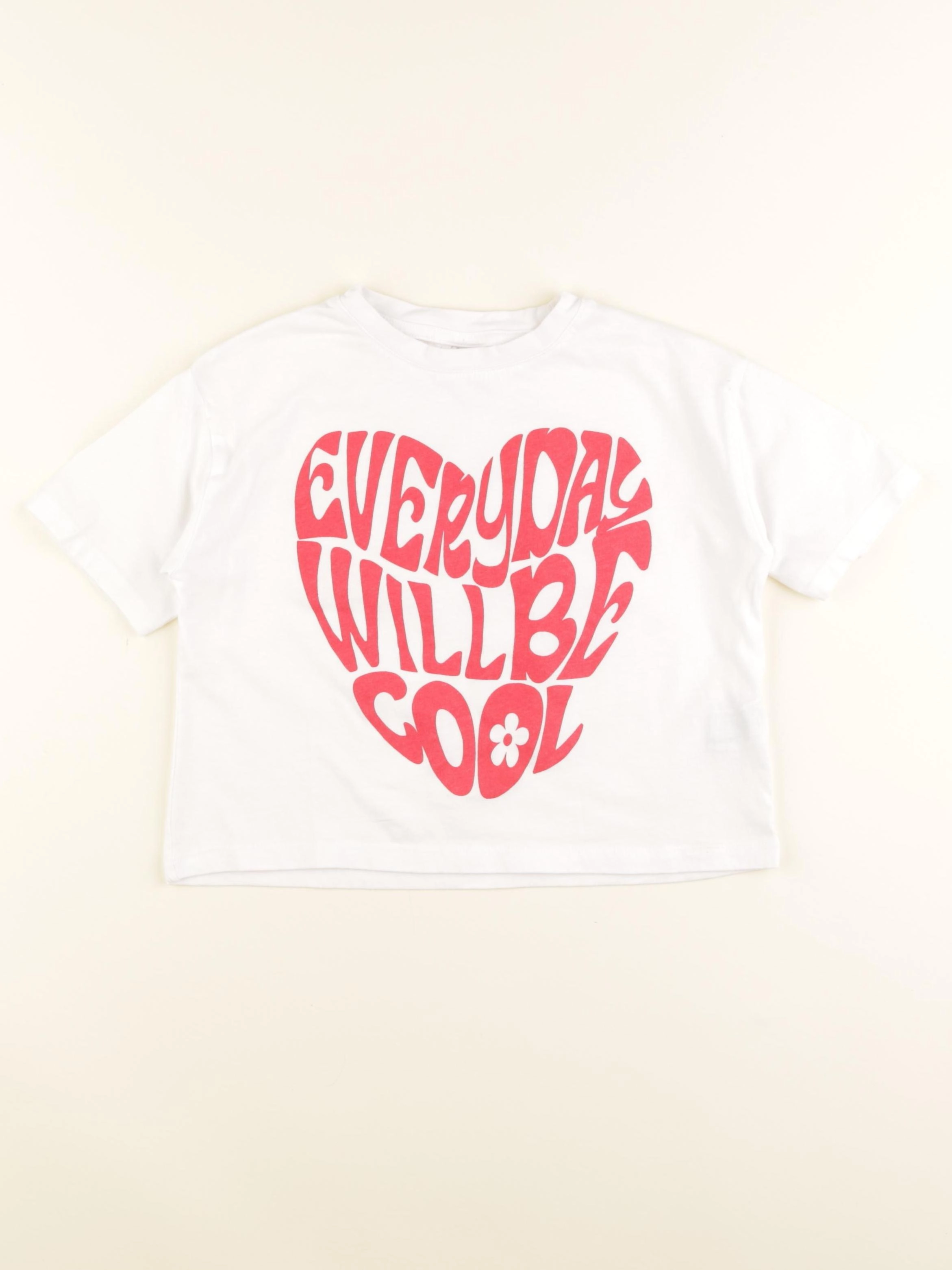 Zara - tee-shirt blanc, rouge - 6 ans