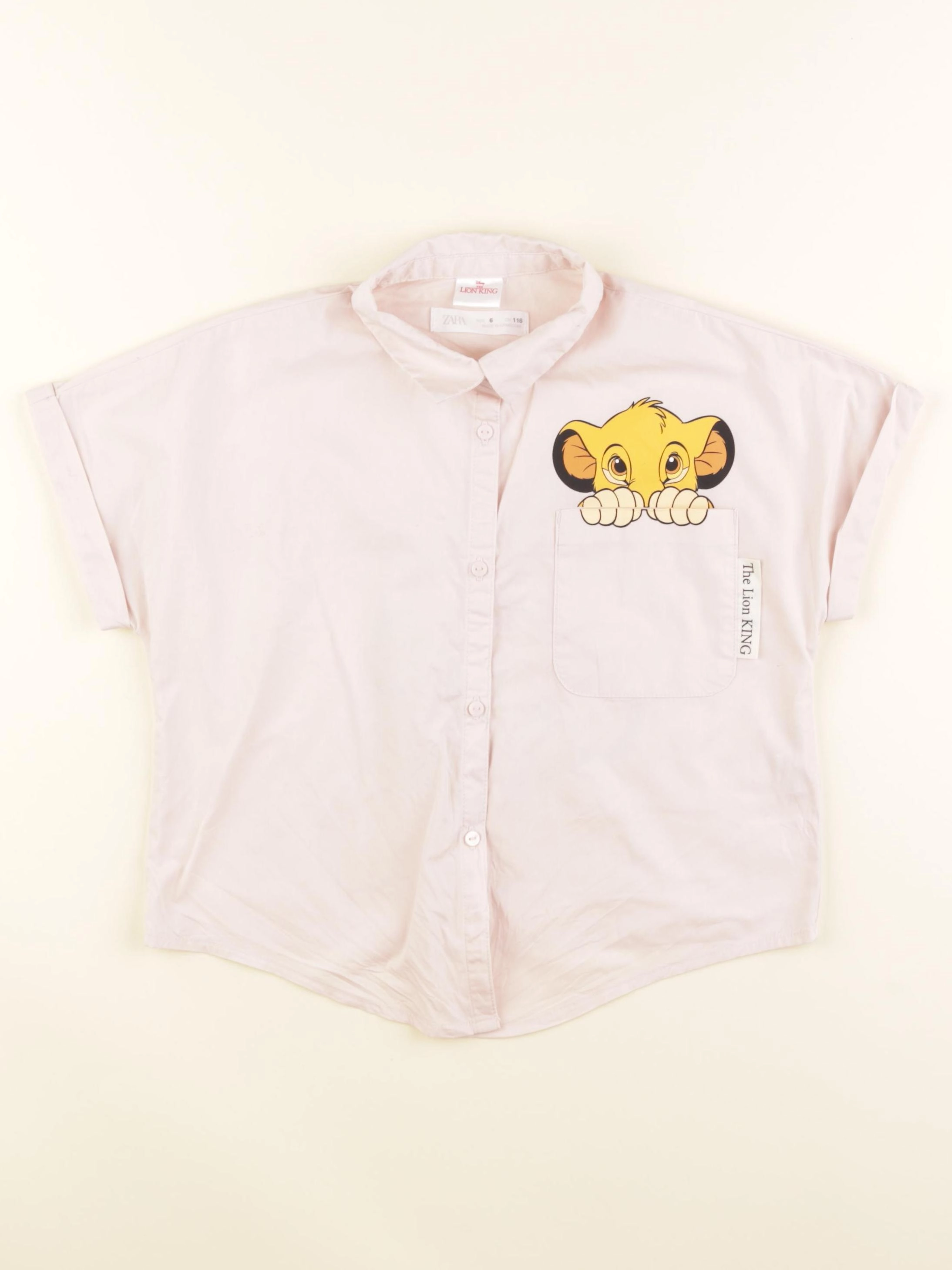 Zara - chemise imprimé au dos rose - 6 ans