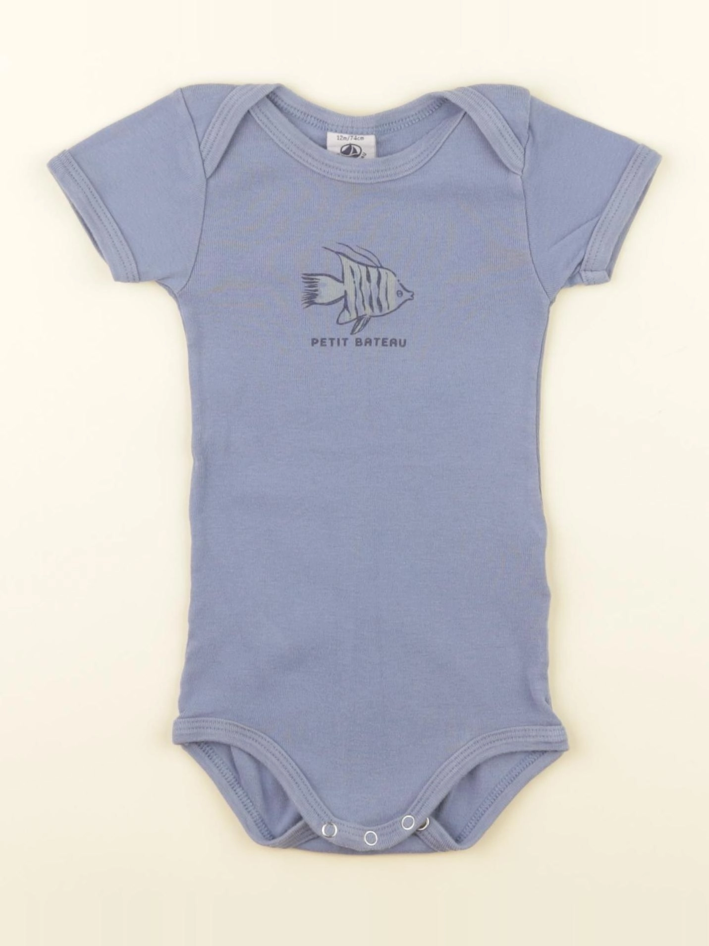 Petit Bateau - body bleu - 12 mois