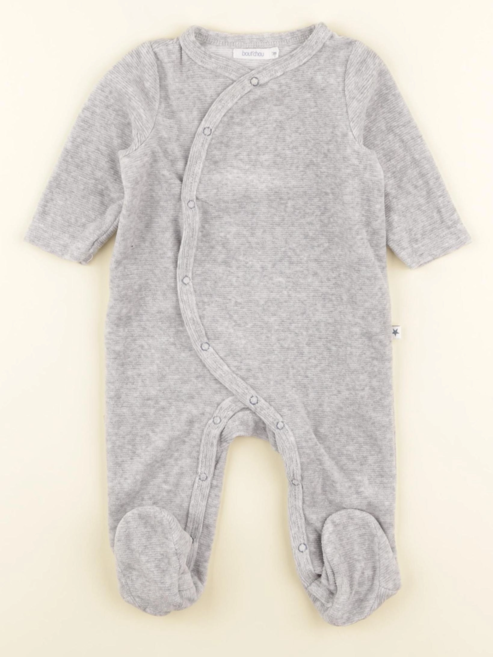 Boutchou - pyjama velours gris - 3 mois