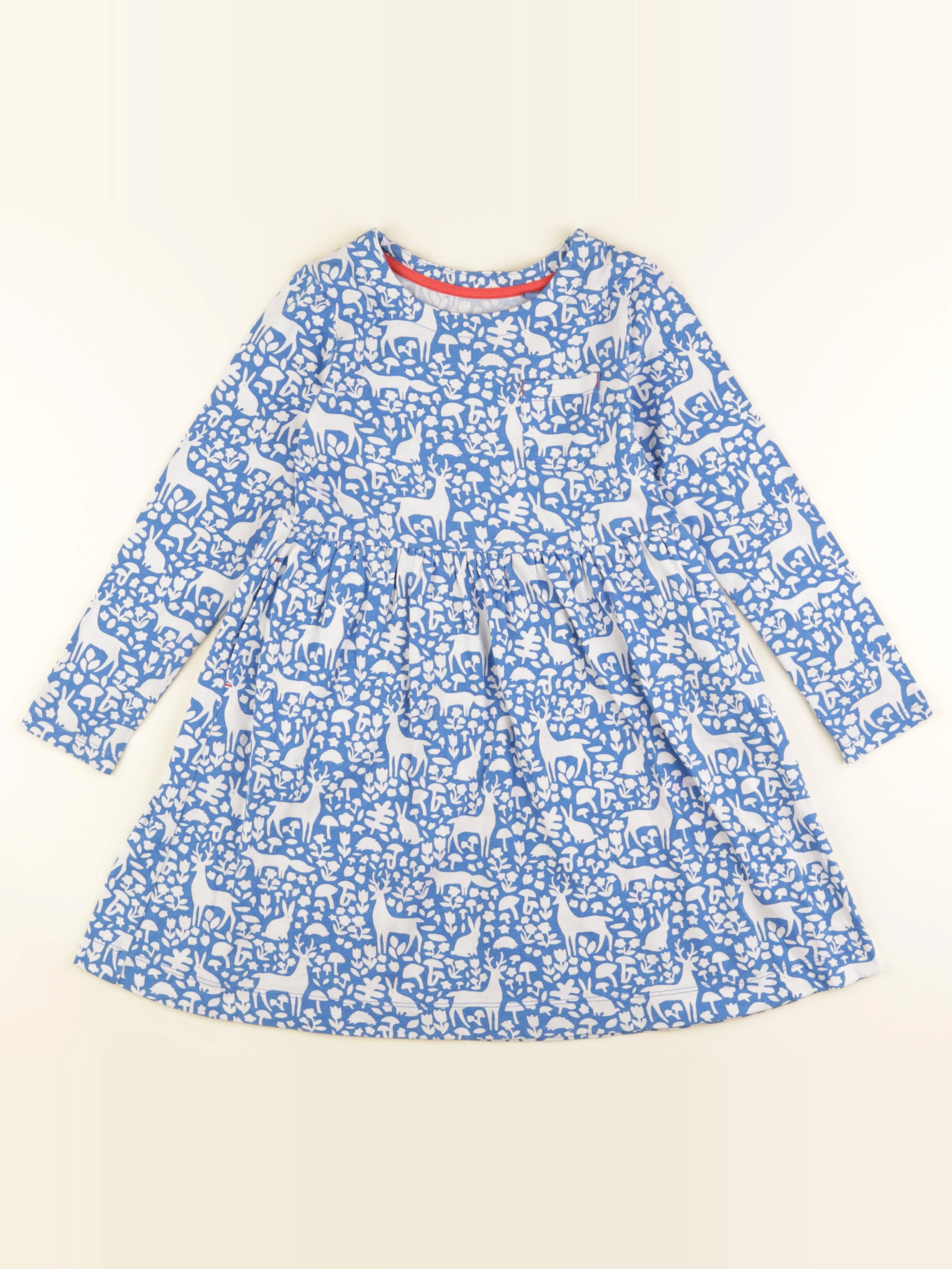 Mini Boden - robe blanc, bleu - 6/7 ans