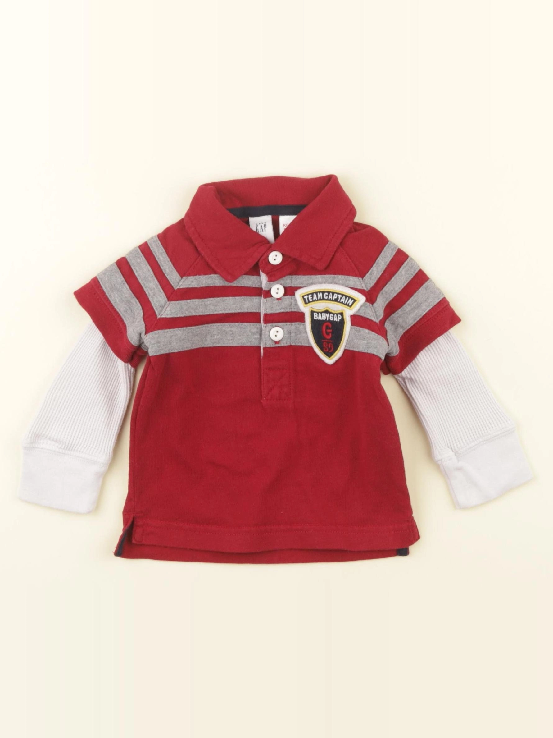 GAP - polo rouge - 3/6 mois