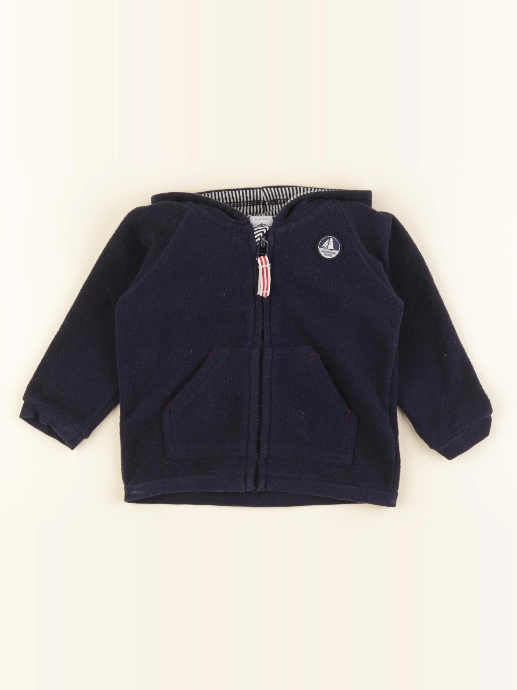 Petit Bateau - polaire bleu - 12 mois