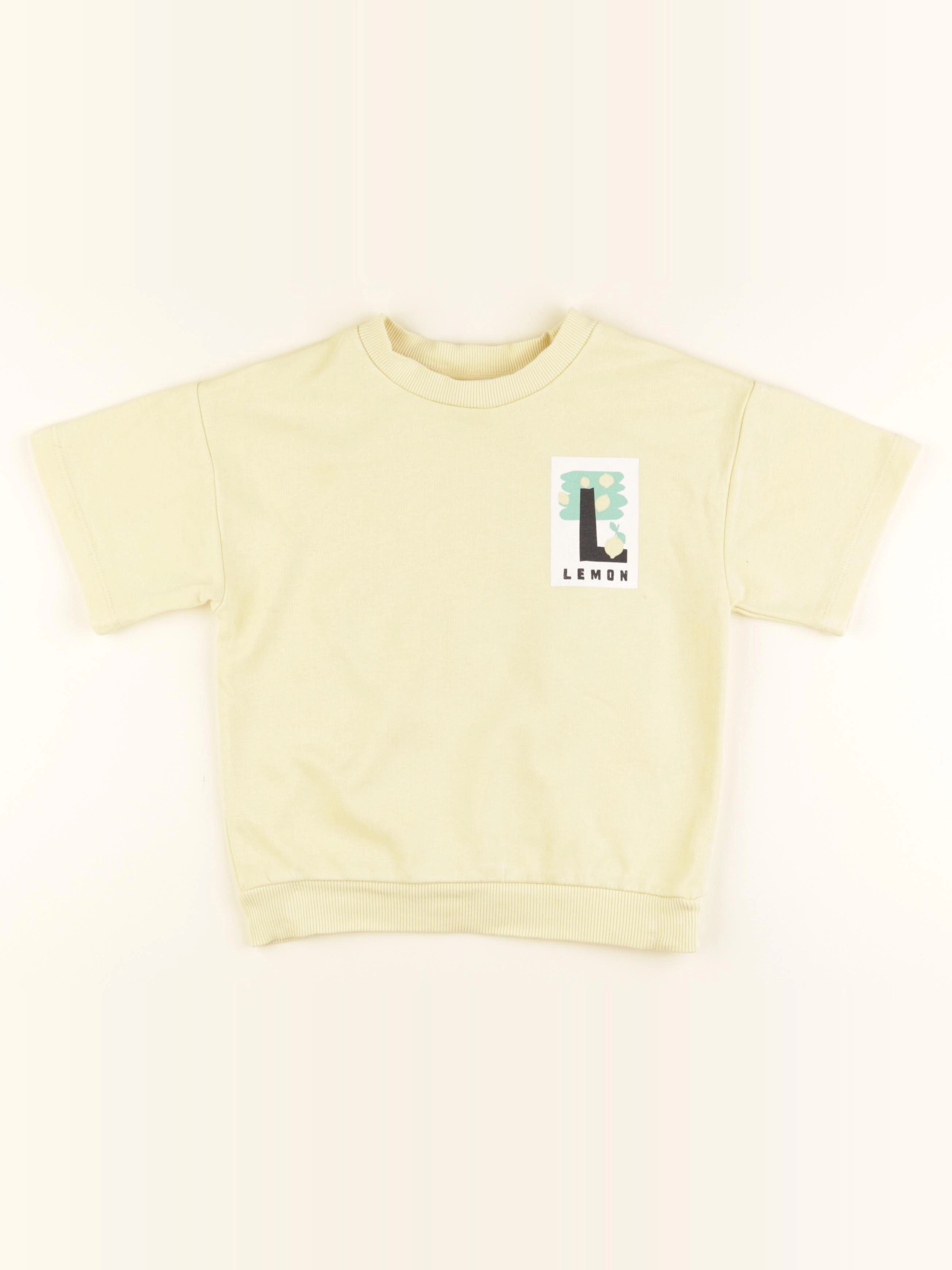 H&M - tee-shirt imprimé au dos jaune - 3/4 ans