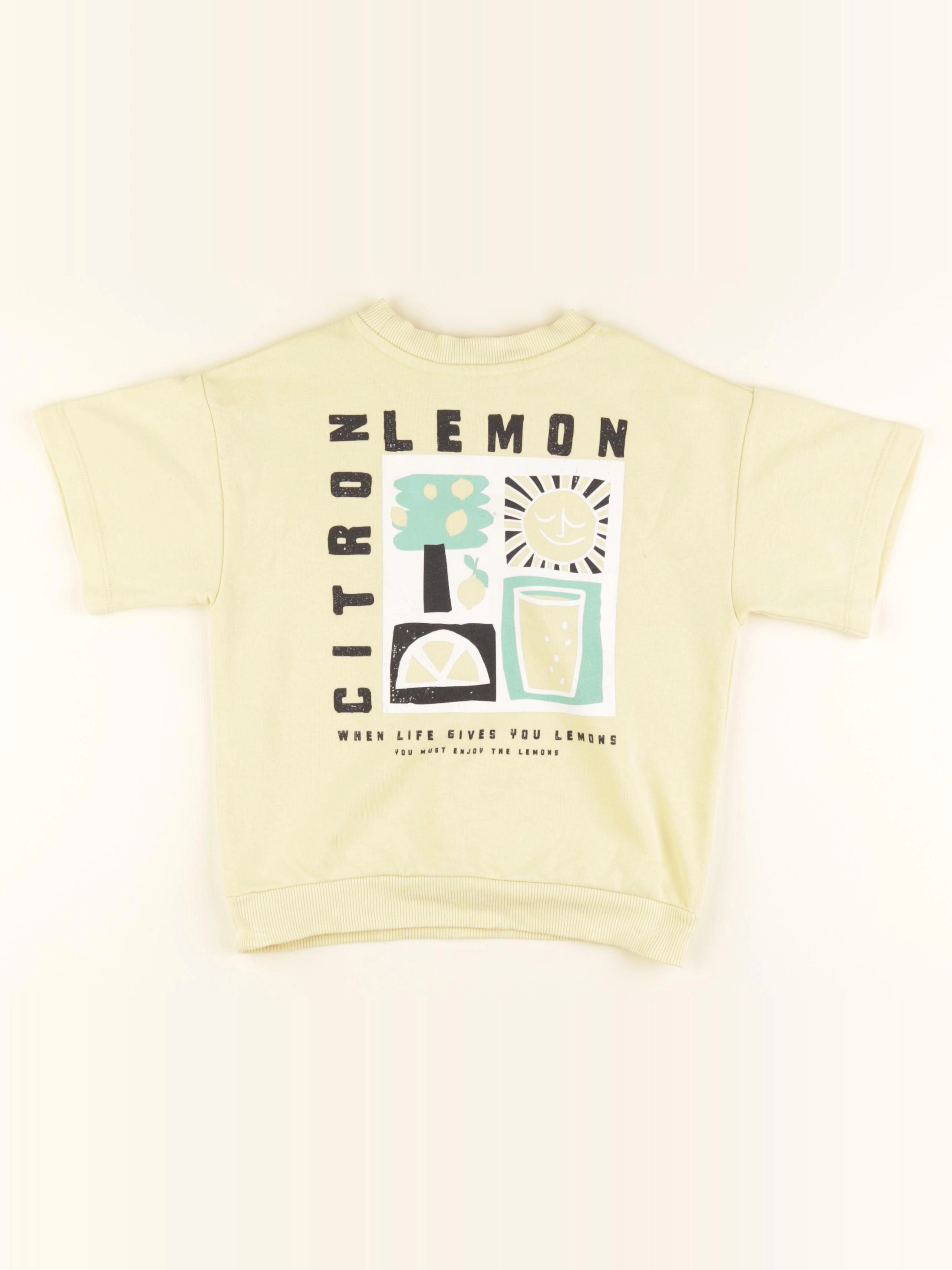 H&M - tee-shirt imprimé au dos jaune - 3/4 ans