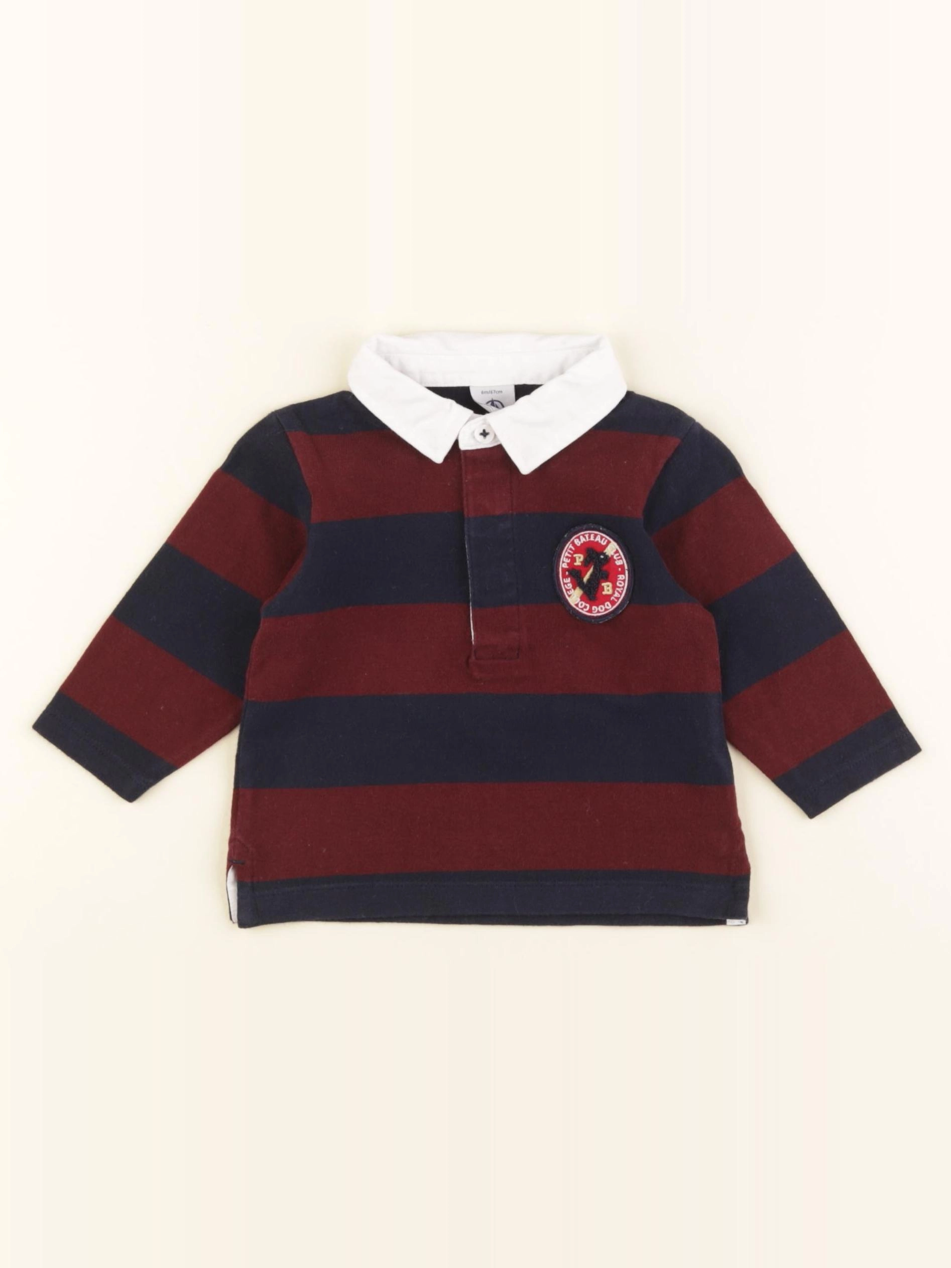 Petit Bateau - polo rouge - 6 mois