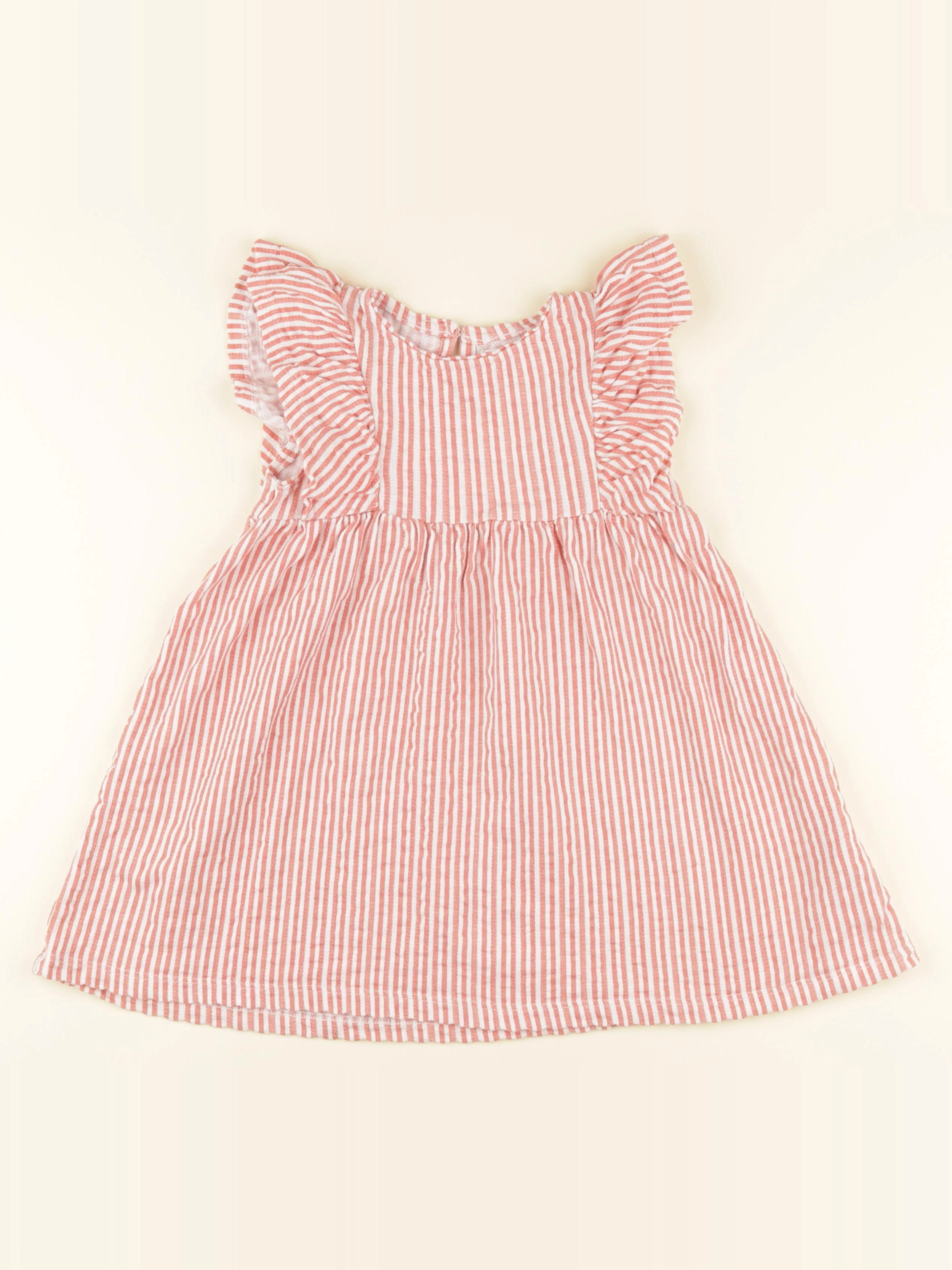 Vertbaudet - robe blanc, rose - 3 ans