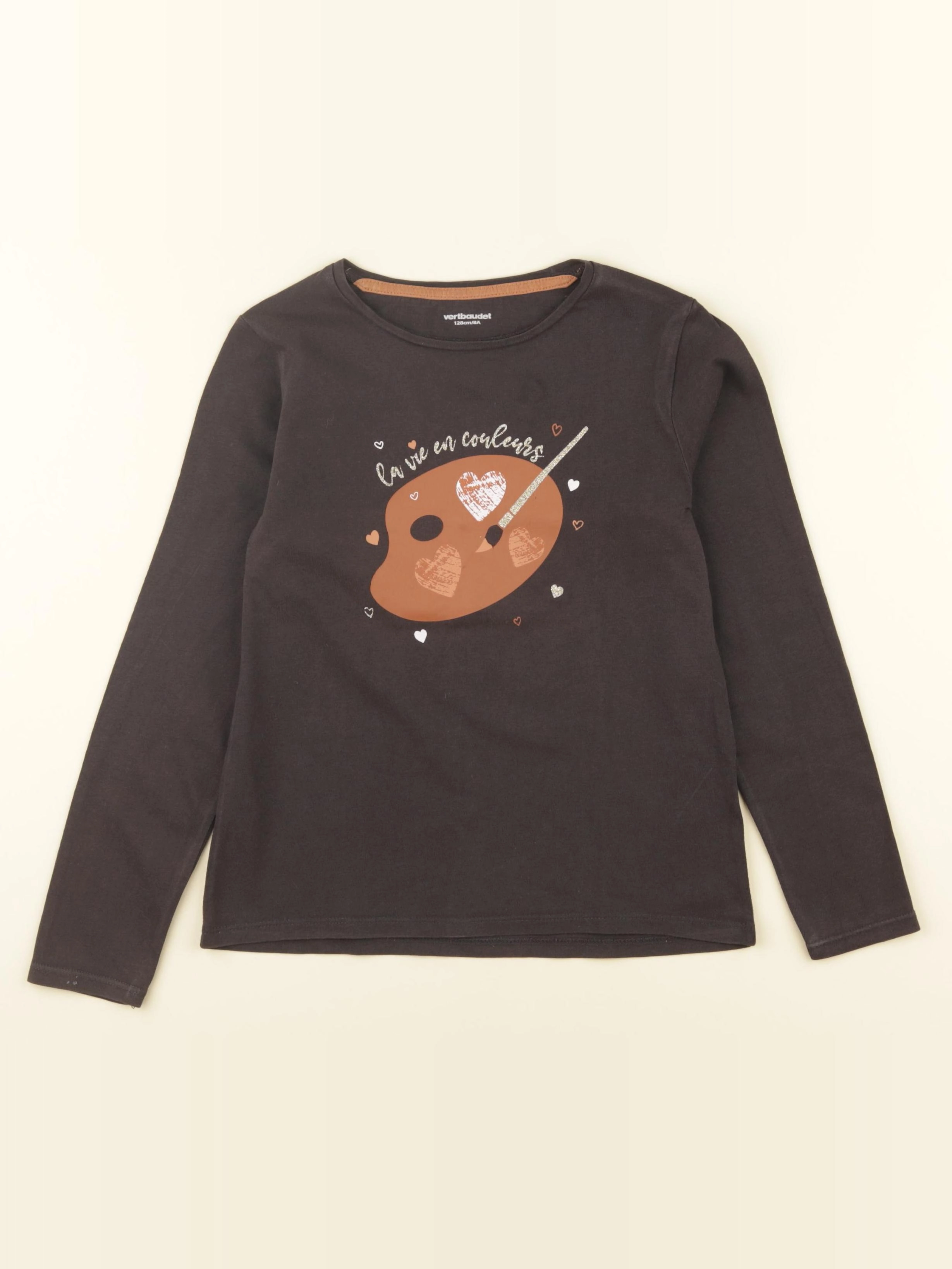 Vertbaudet - tee-shirt gris - 8 ans