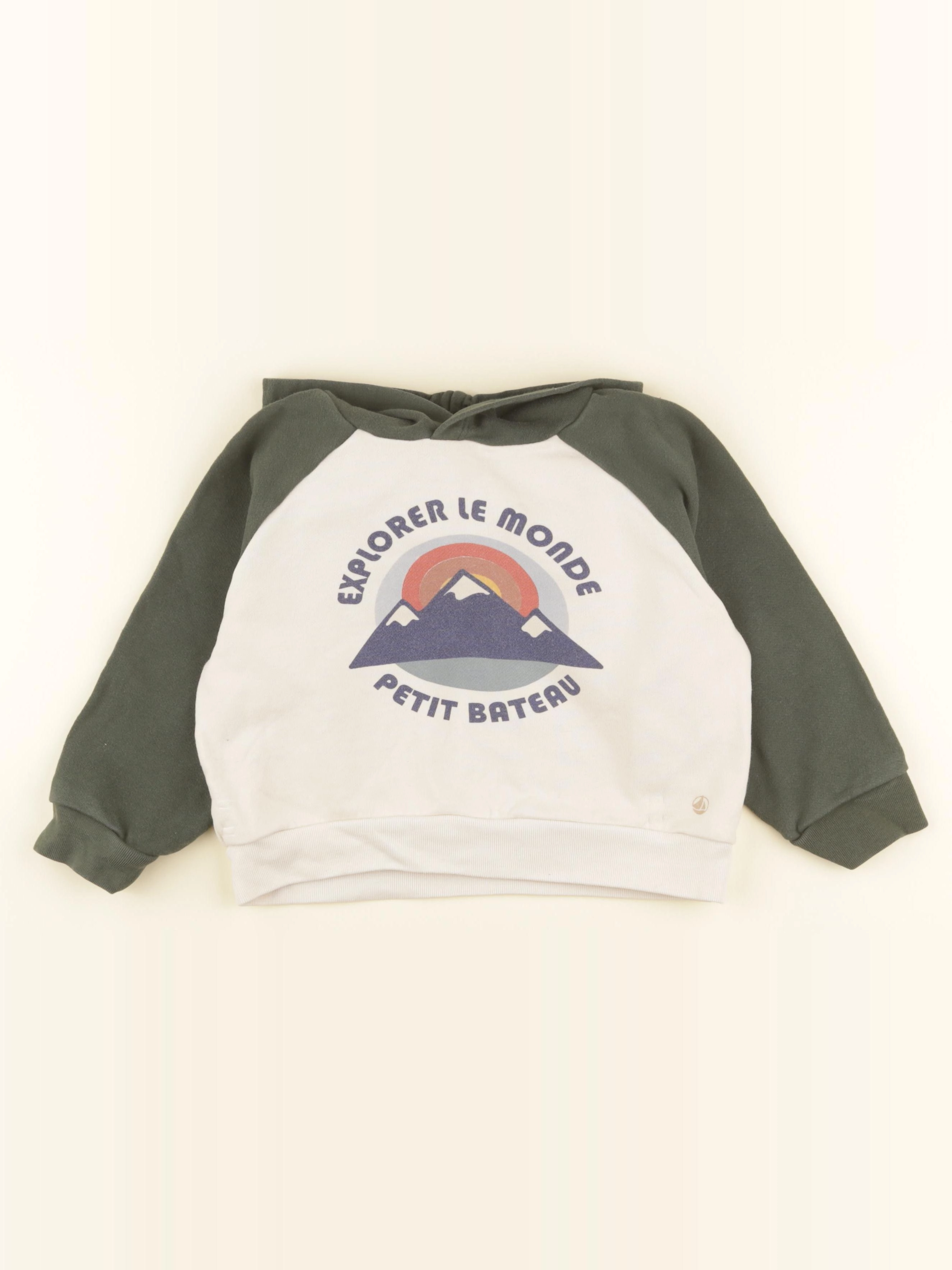 Petit Bateau - sweat beige, vert - 5 ans