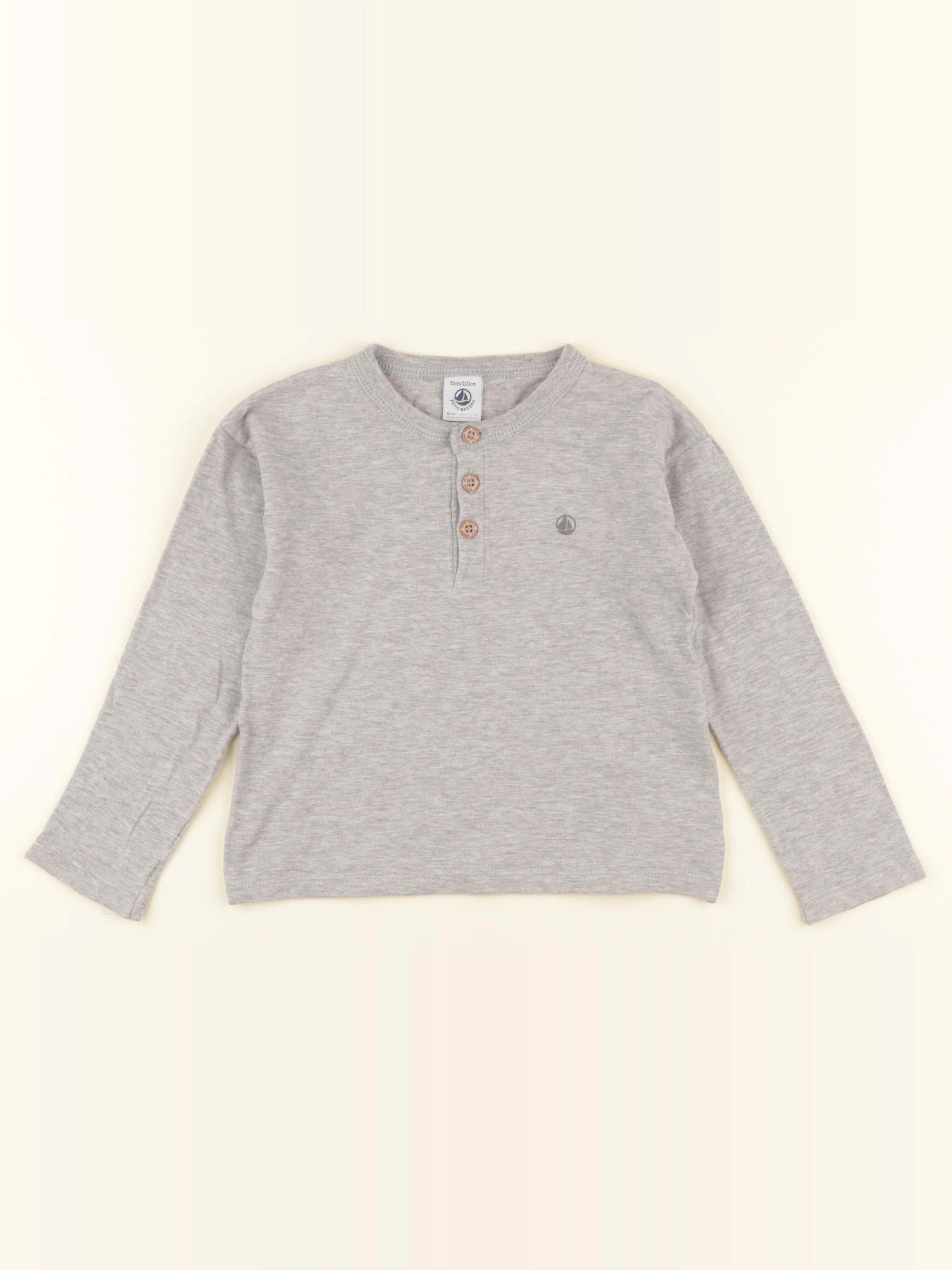 Petit Bateau - tee-shirt gris - 5 ans