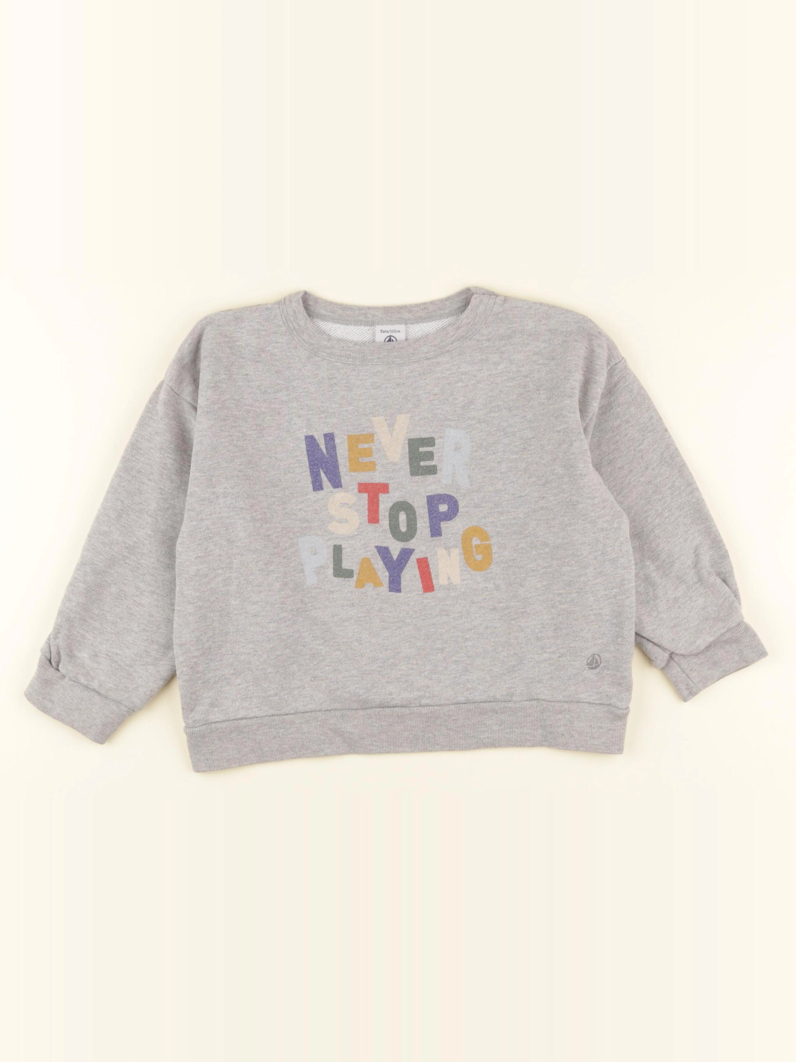 Petit Bateau - sweat gris - 5 ans