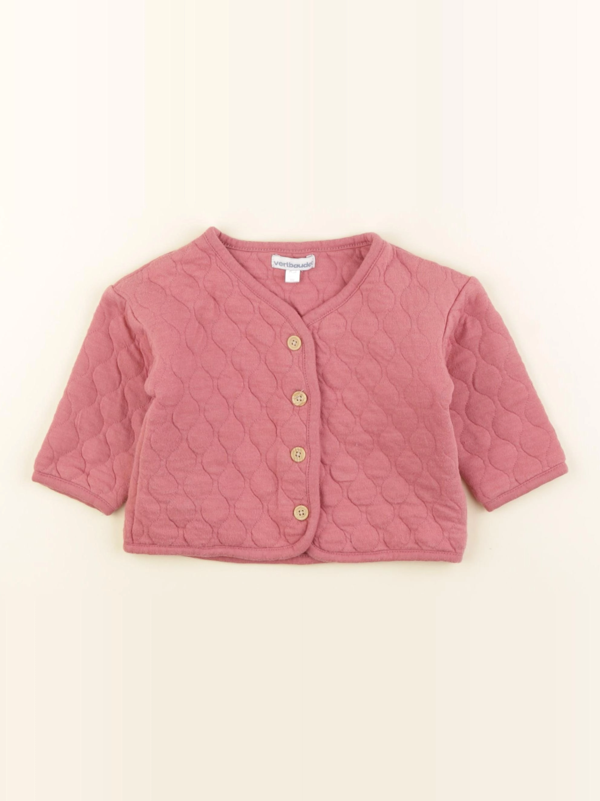 Vertbaudet - sweat rose - 9 mois