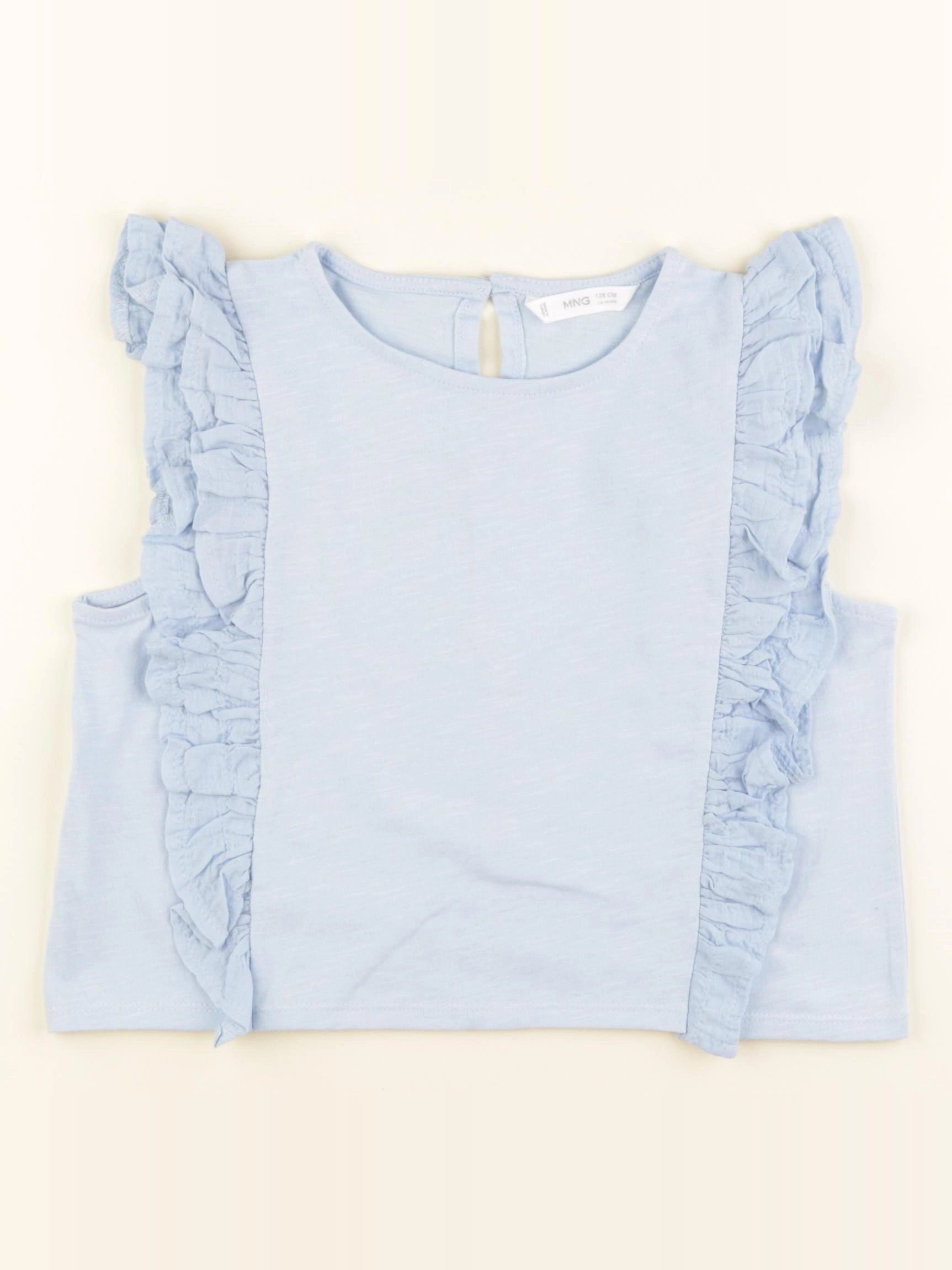 Mango - tee-shirt bleu - 7/8 ans