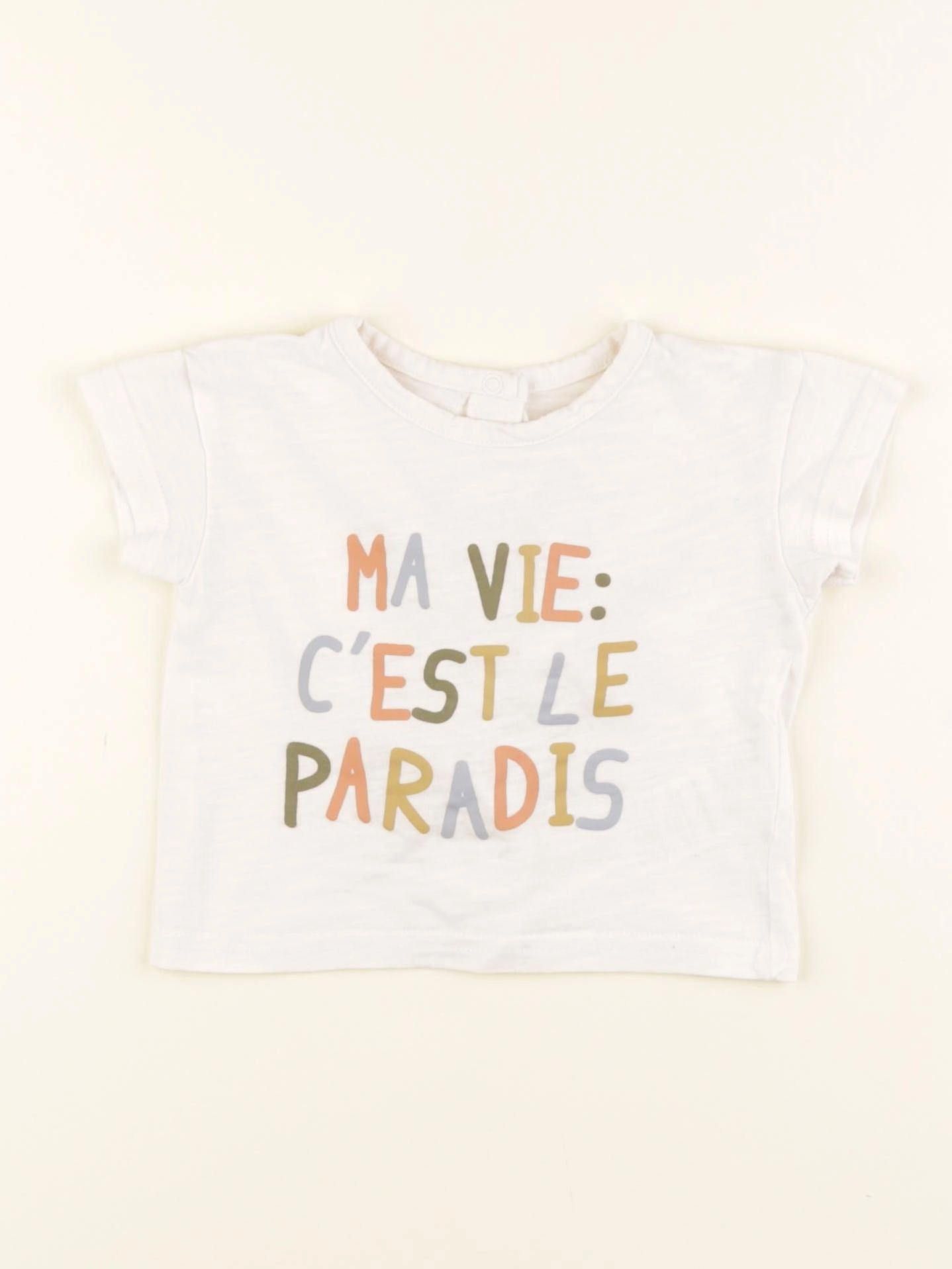 Vertbaudet - tee-shirt blanc - 3 mois