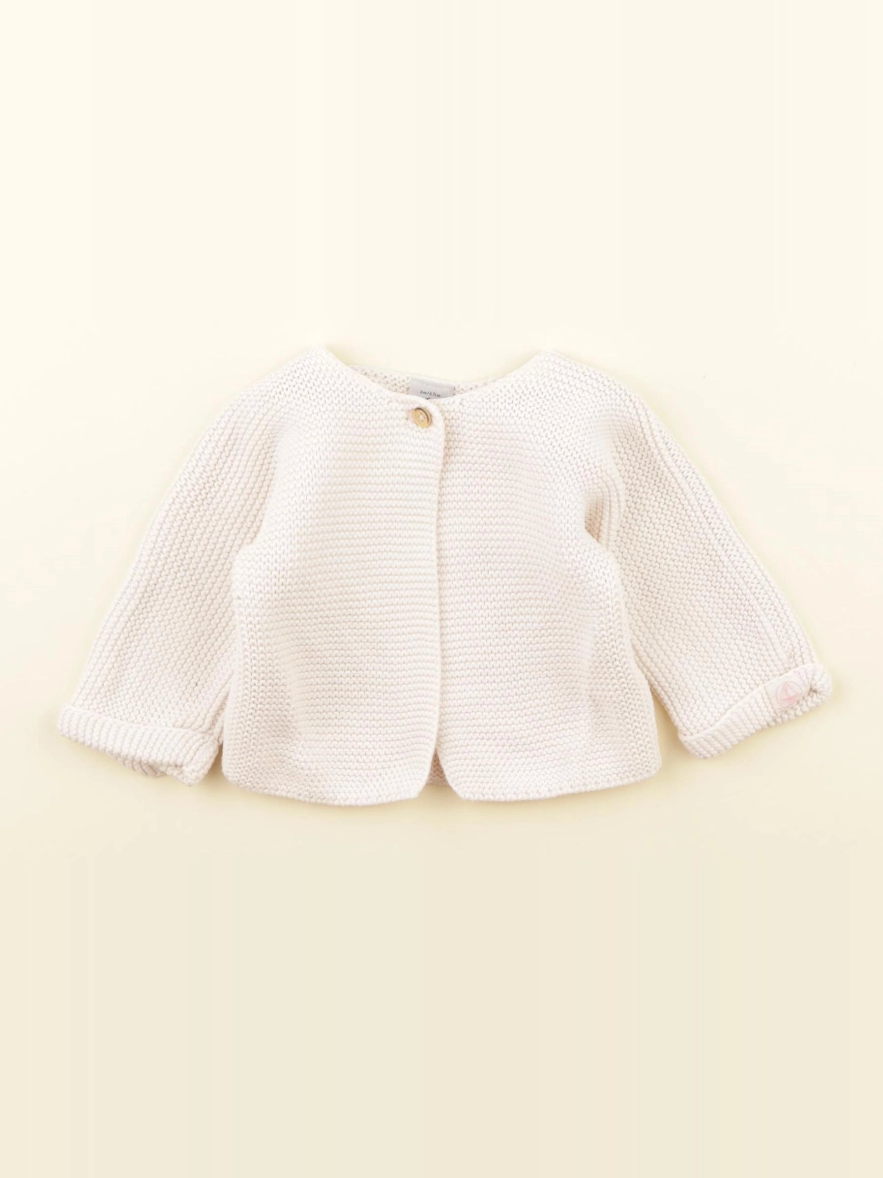 Petit Bateau - gilet blanc - 6 mois