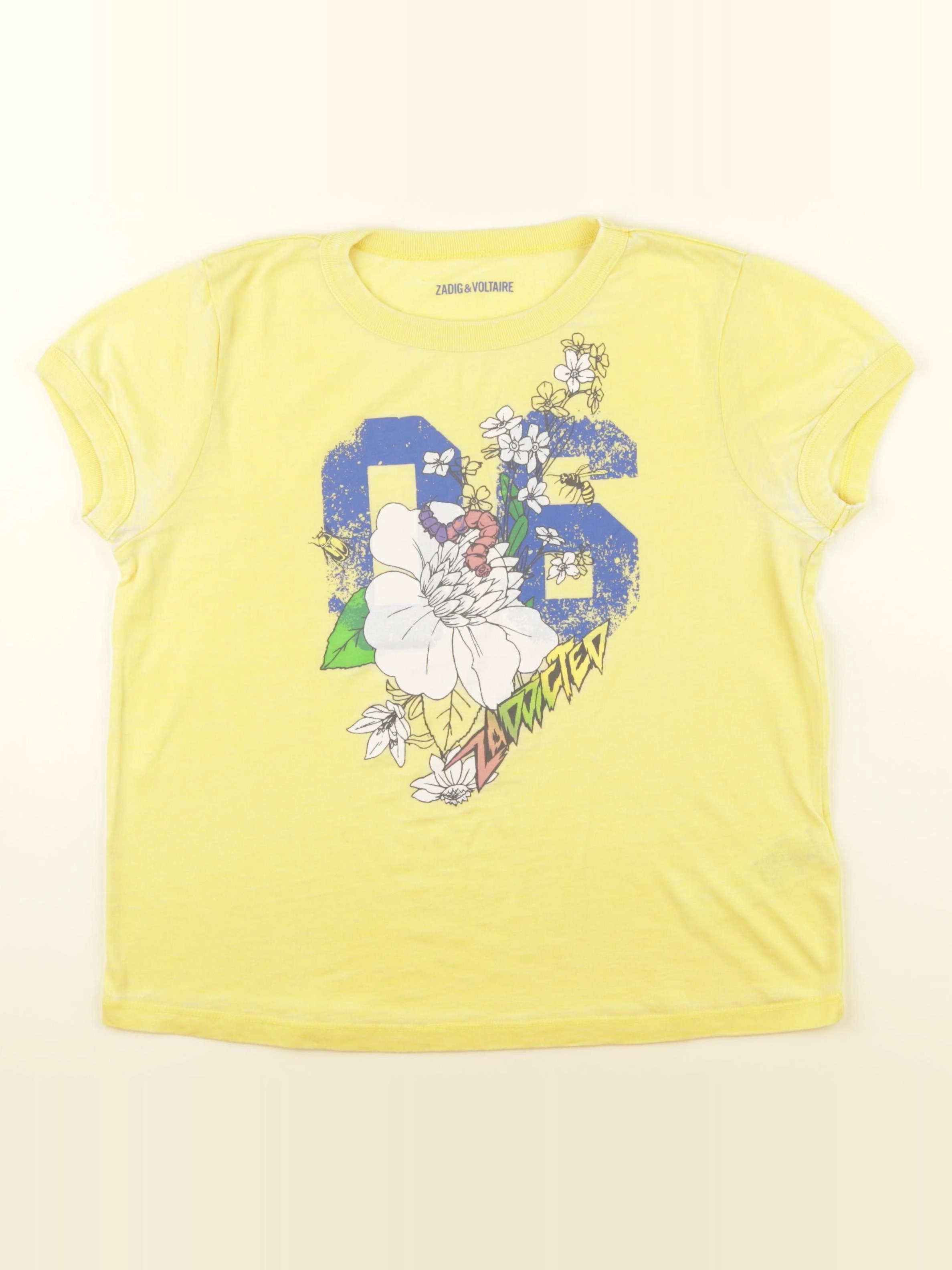 Zadig & Voltaire - tee-shirt jaune - 14 ans