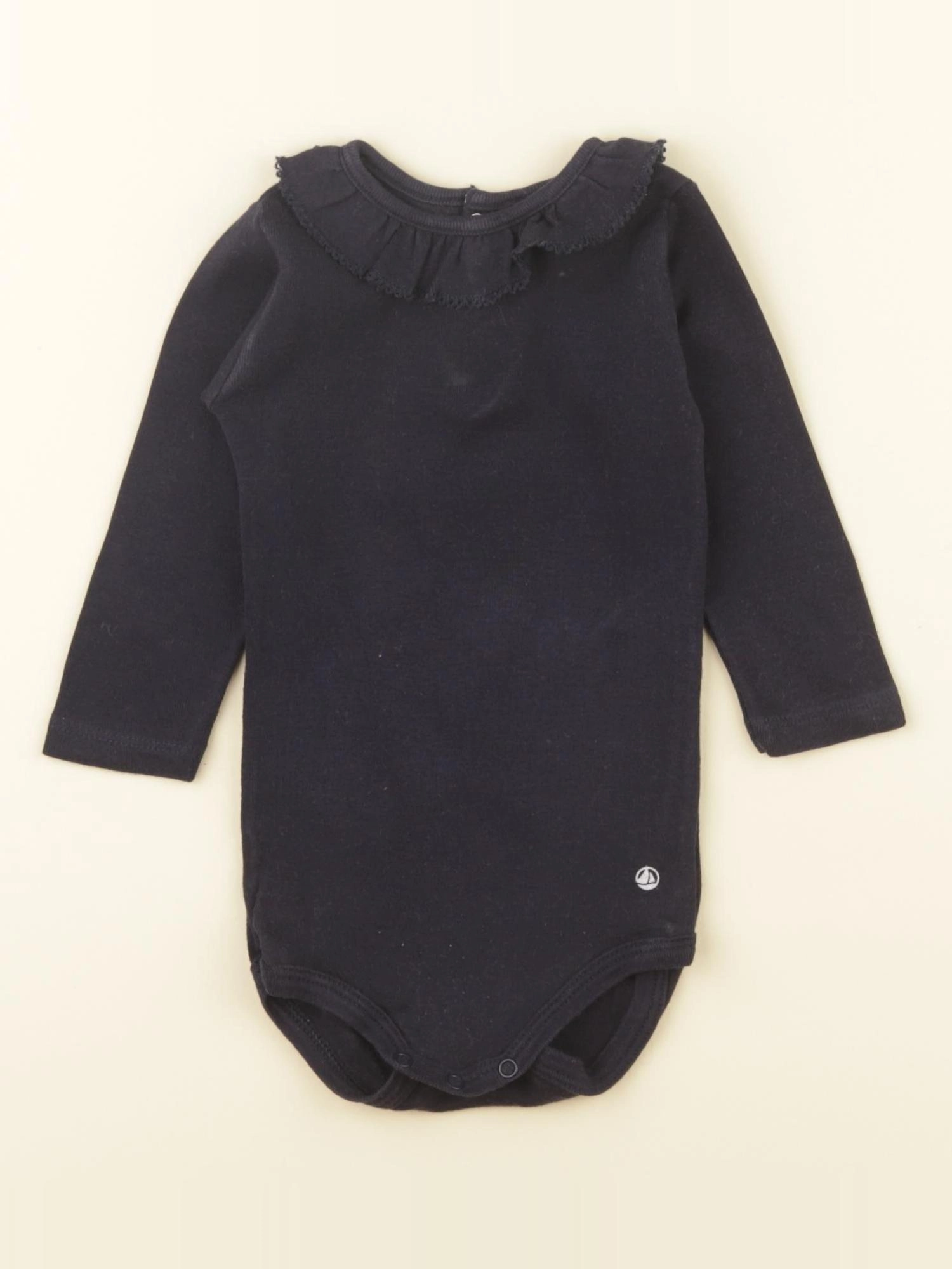 Petit Bateau - body à col bleu - 6 mois