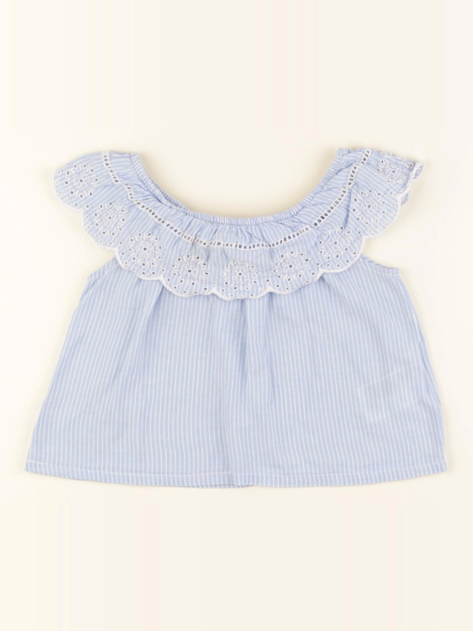 H&M - blouse bleu, blanc - 2 ans