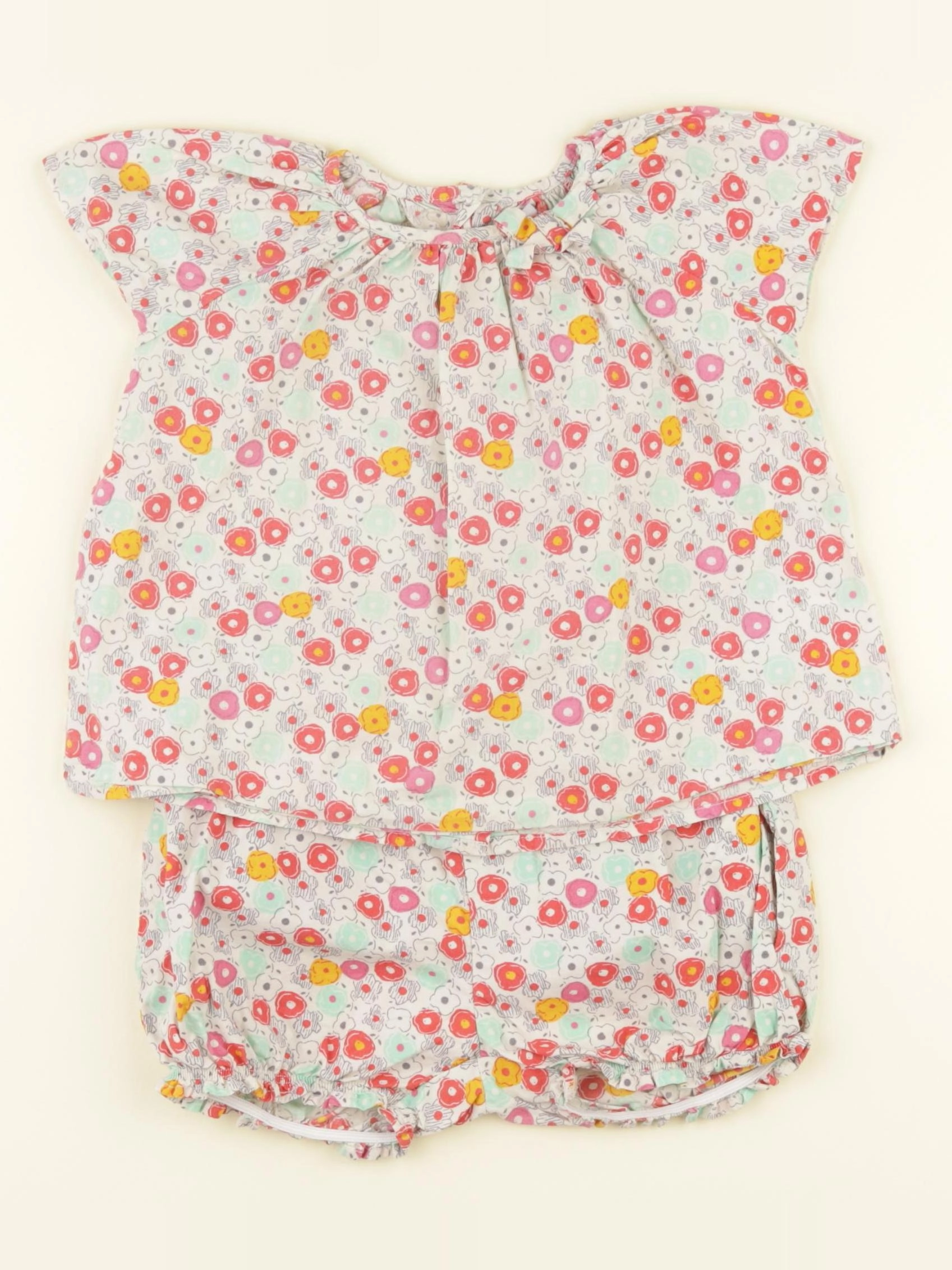 Petit Bateau - ensemble rouge, multicolore - 18 mois