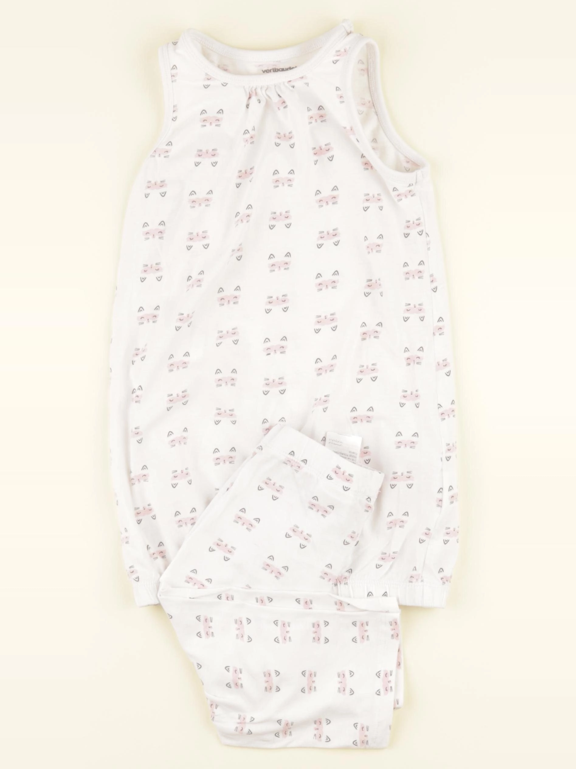 Vertbaudet - pyjama coton blanc - 5 ans