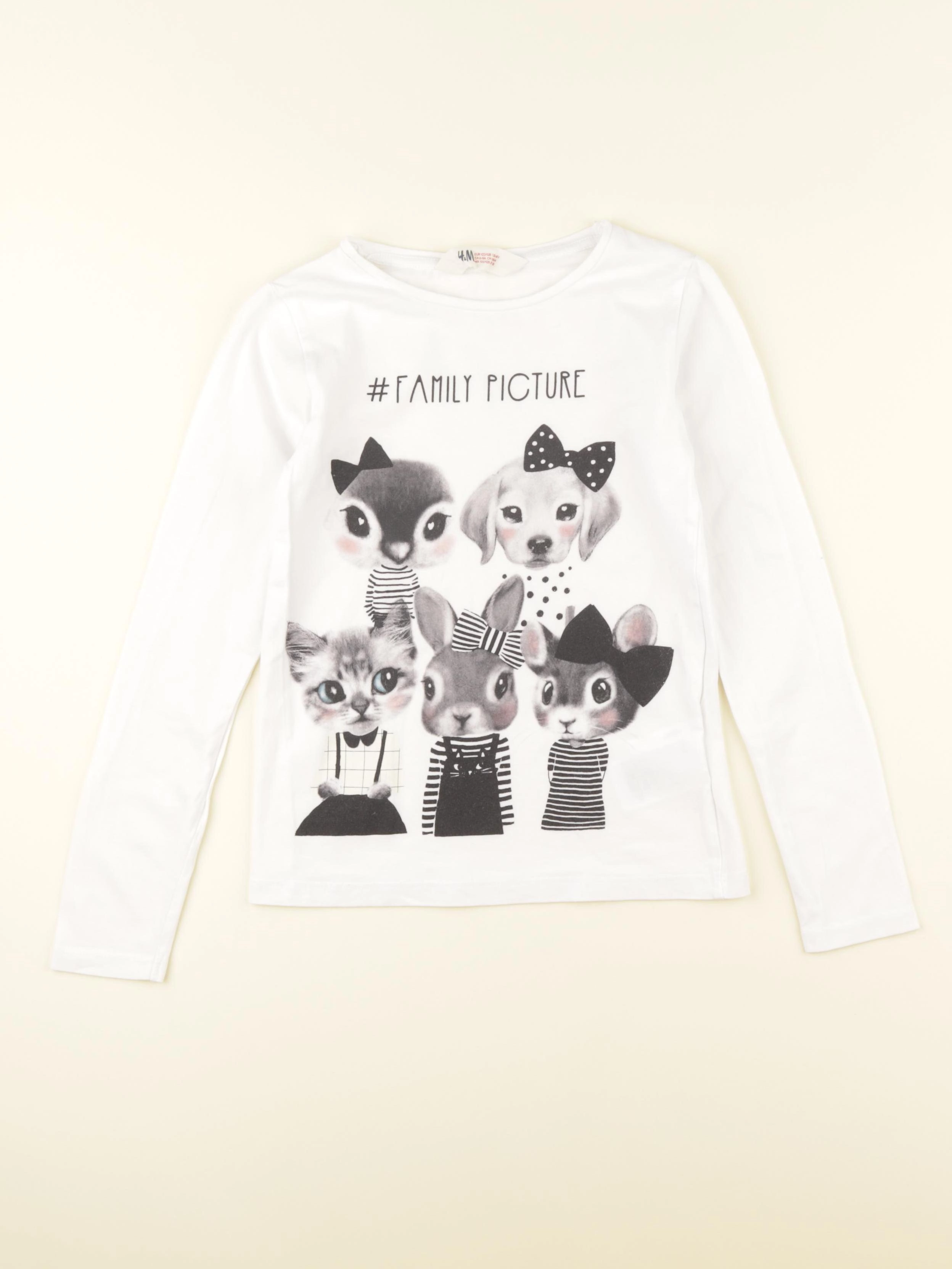H&M - tee-shirt blanc - 6/8 ans