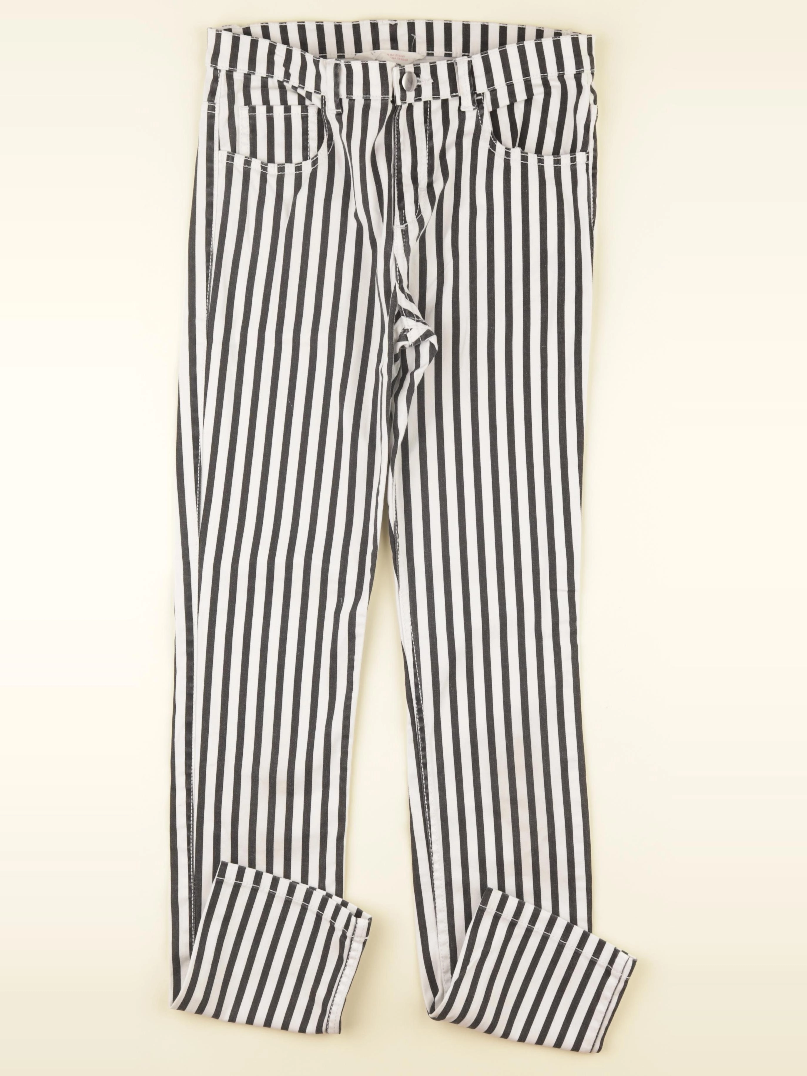 H&M - pantalon blanc, noir - 13/14 ans
