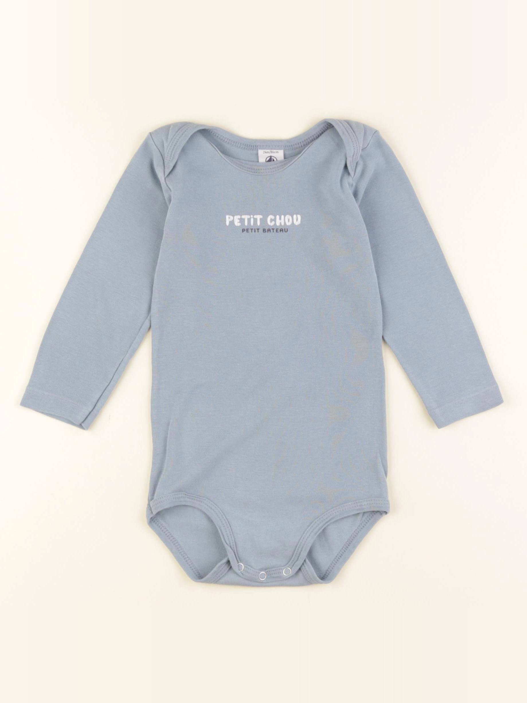 Petit Bateau - body bleu - 24 mois