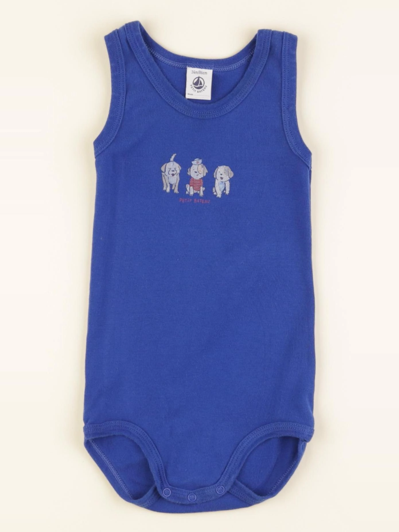 Petit Bateau - body bleu - 24 mois