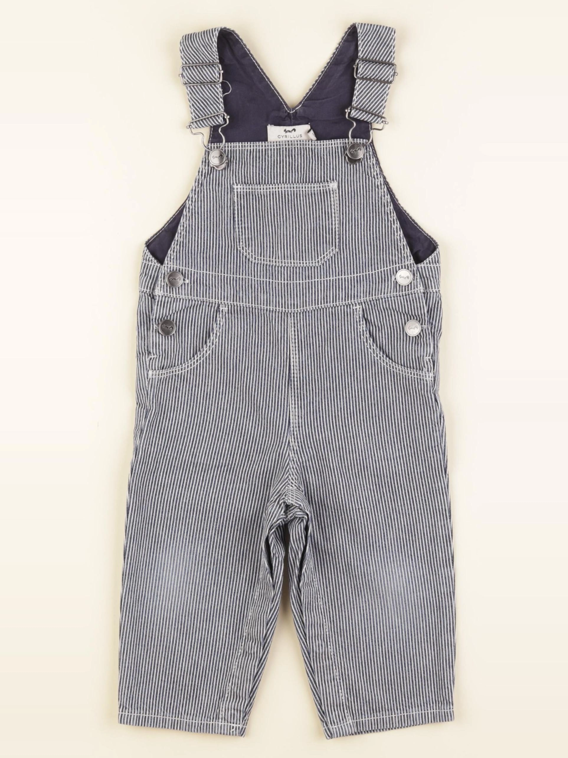 Cyrillus - salopette blanc, bleu - 24 mois