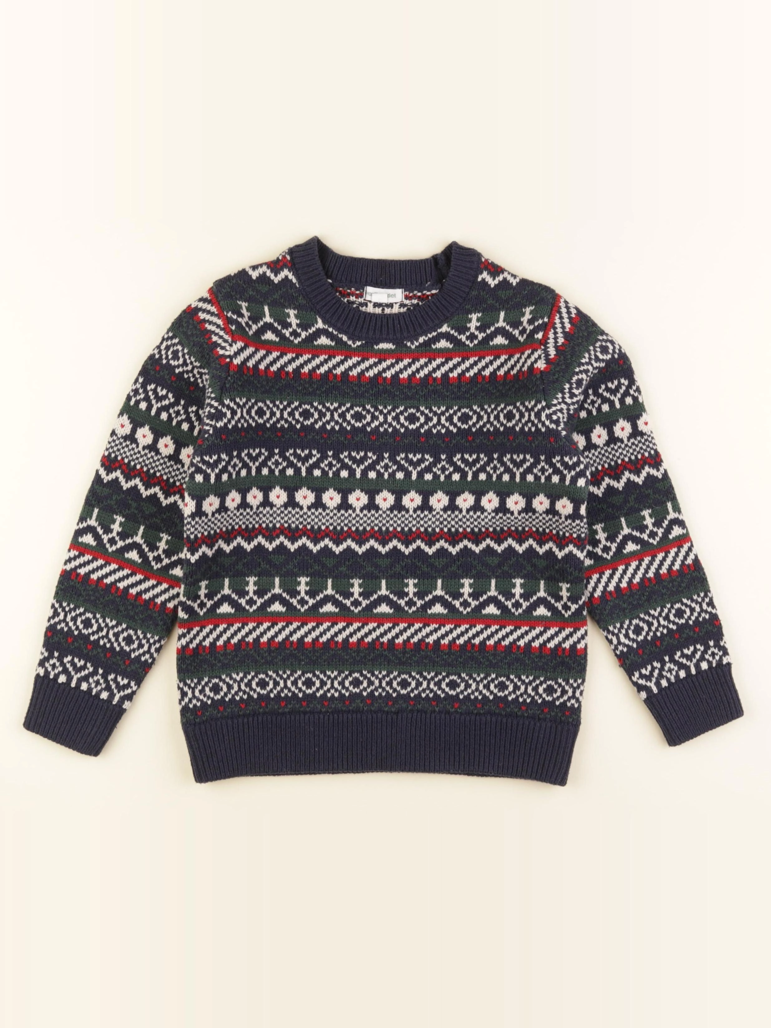 Vertbaudet - pull bleu, rouge, vert - 6 ans