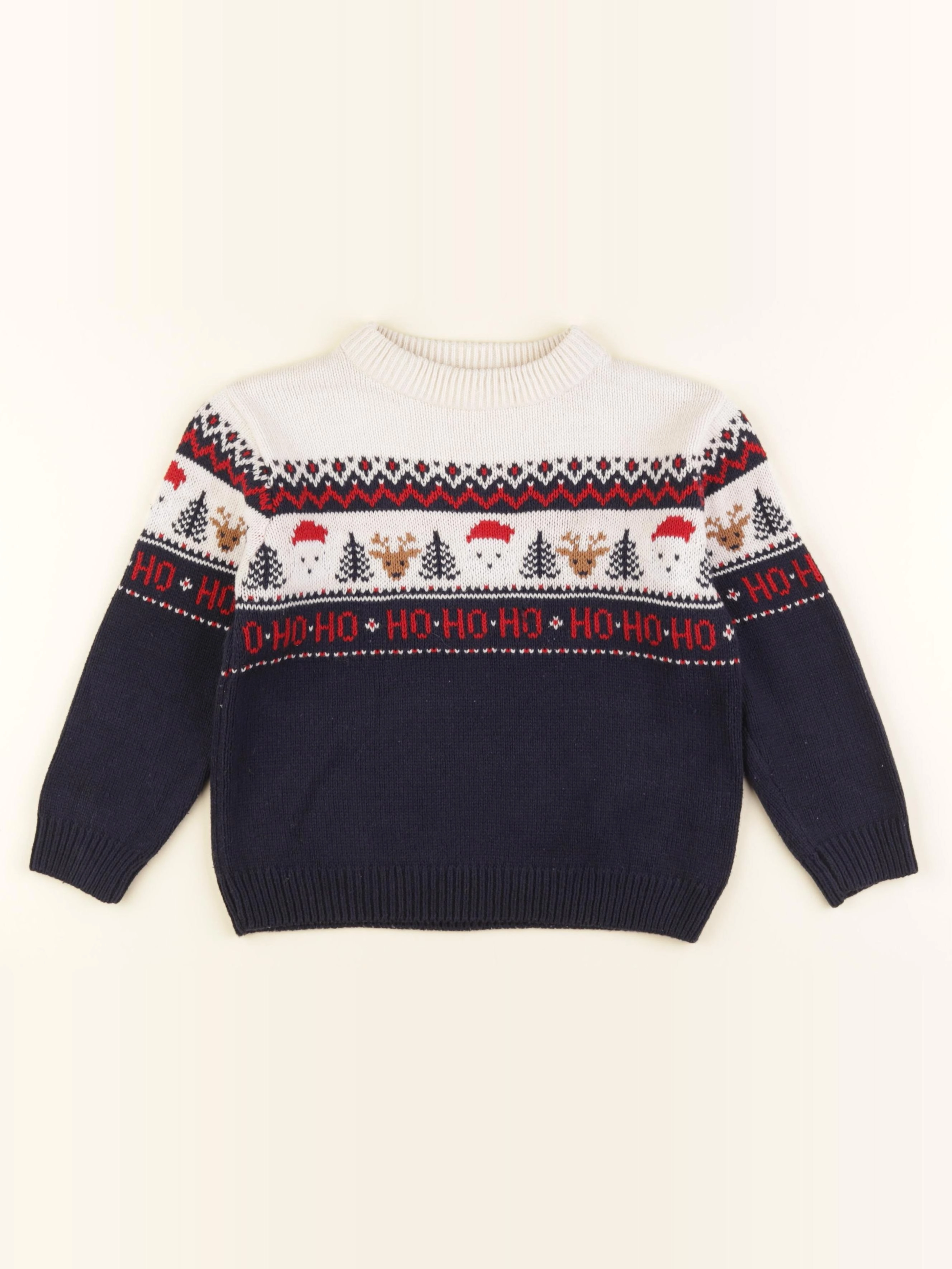 Vertbaudet - pull bleu, blanc - 6 ans