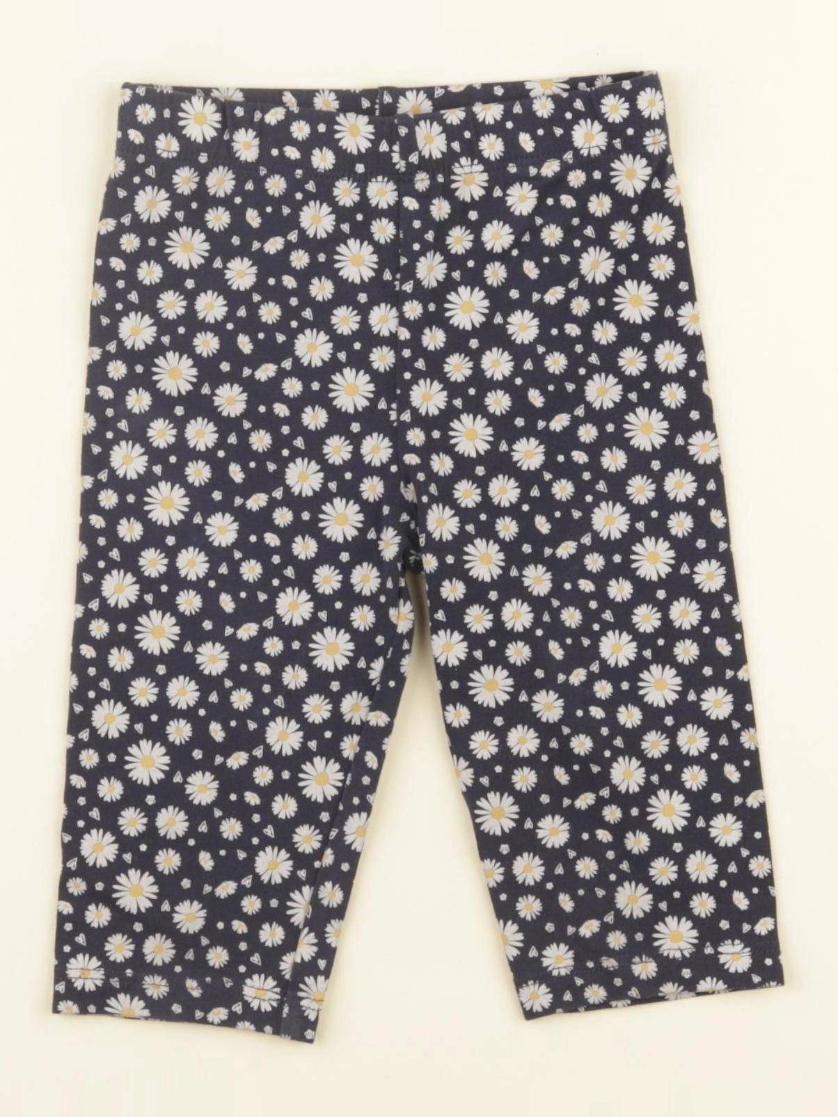 Vertbaudet - legging court bleu, blanc - 3 ans