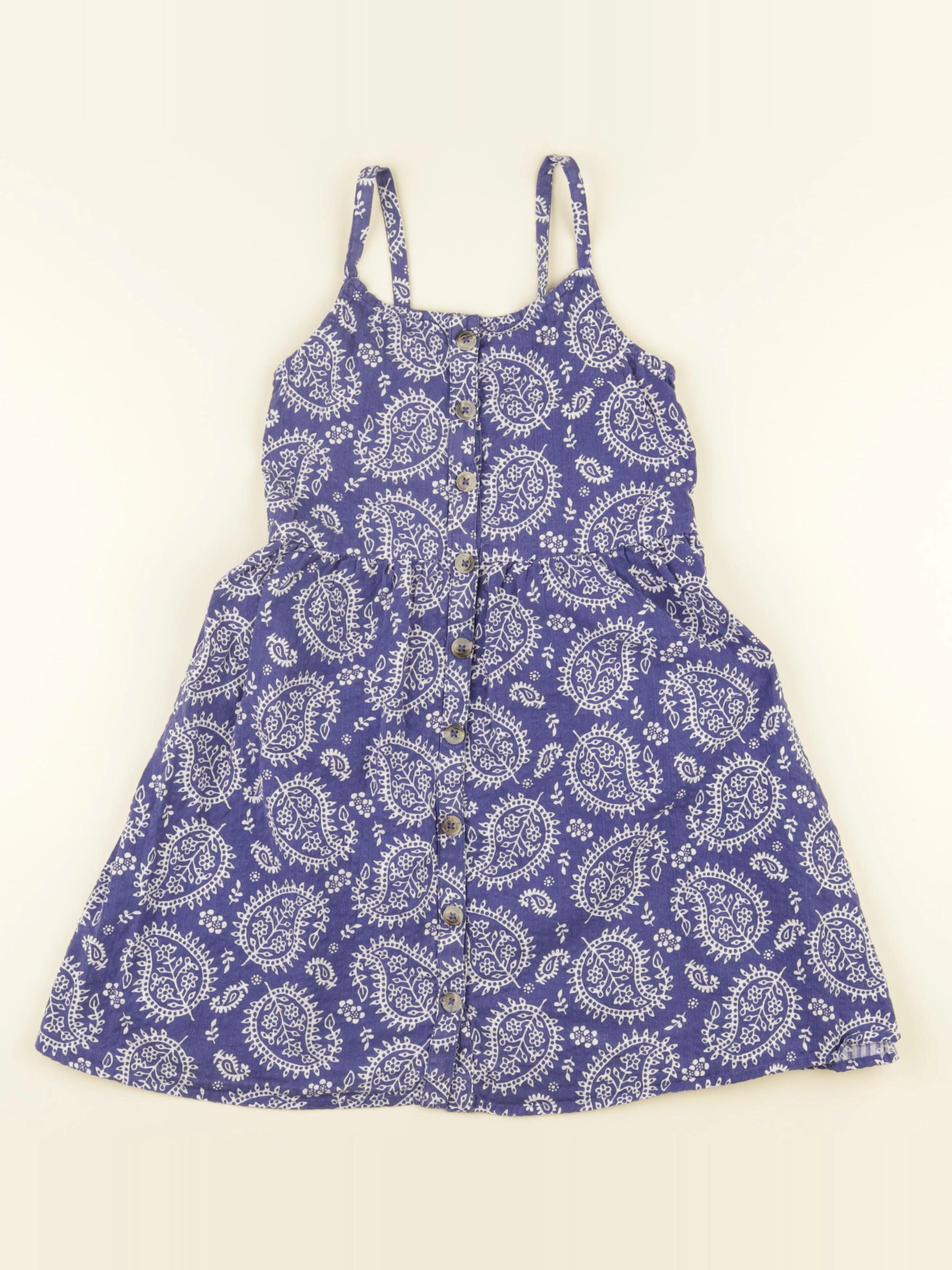Monoprix - robe bleu, blanc - 6 ans