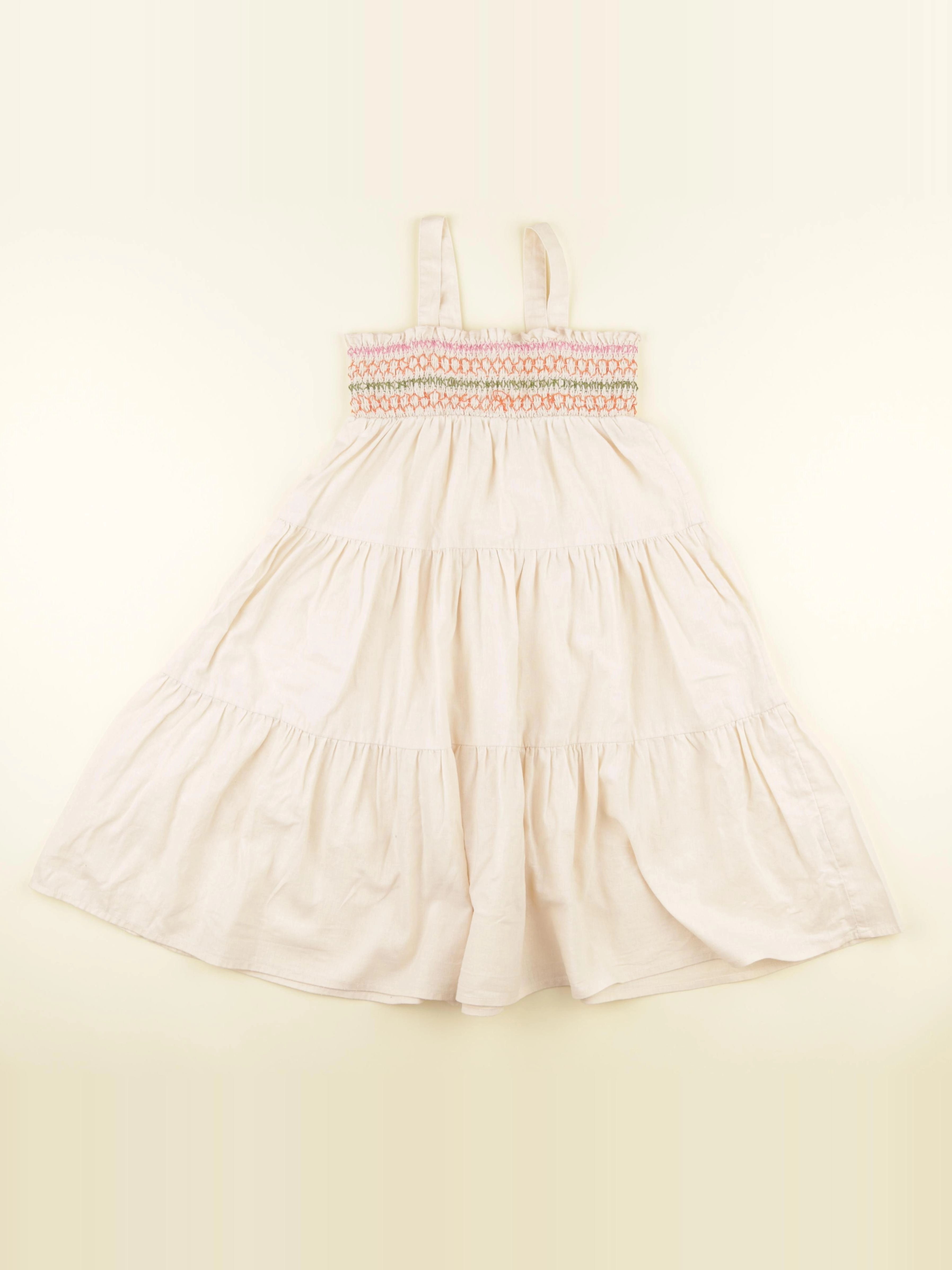 Monoprix - robe beige - 8 ans