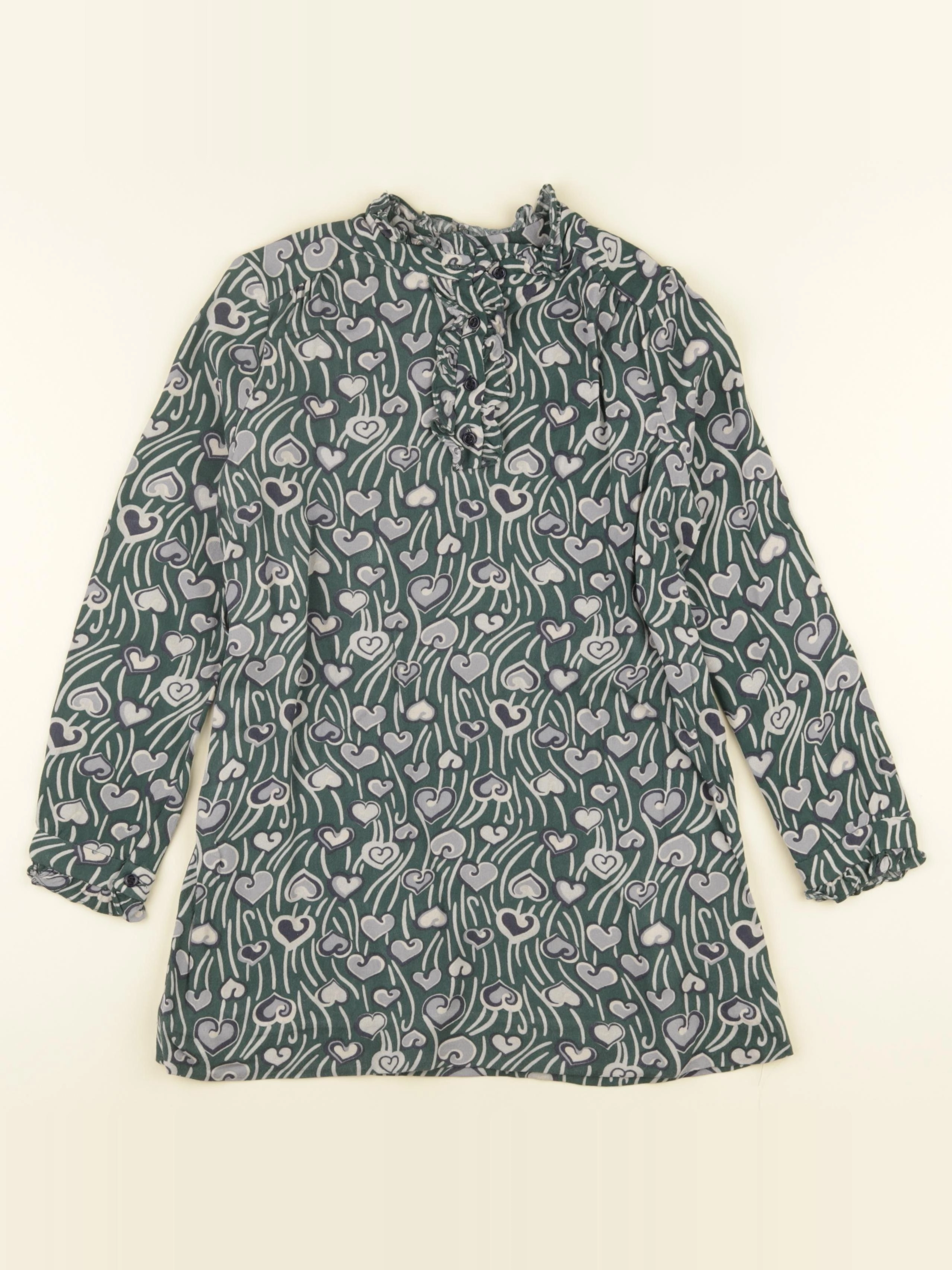 Bonpoint - robe vert, beige - 8 ans