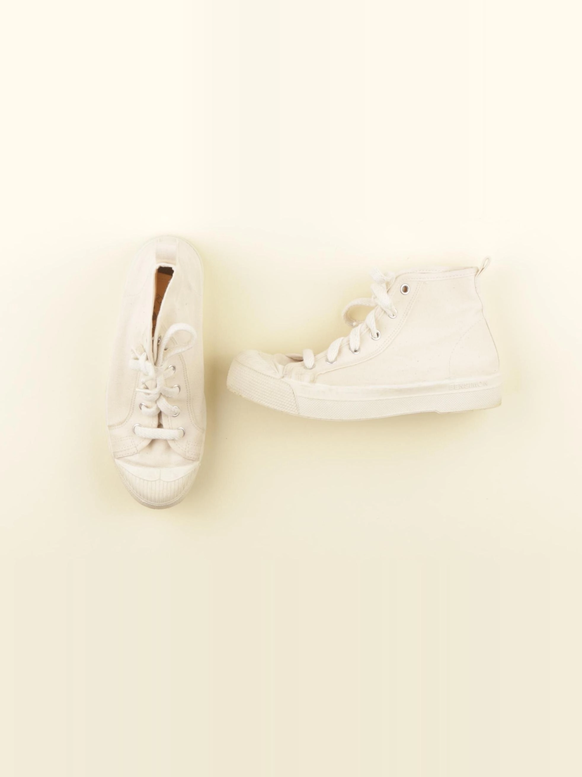 Bensimon - tennis à scratch/ lacets beige - pointure 34