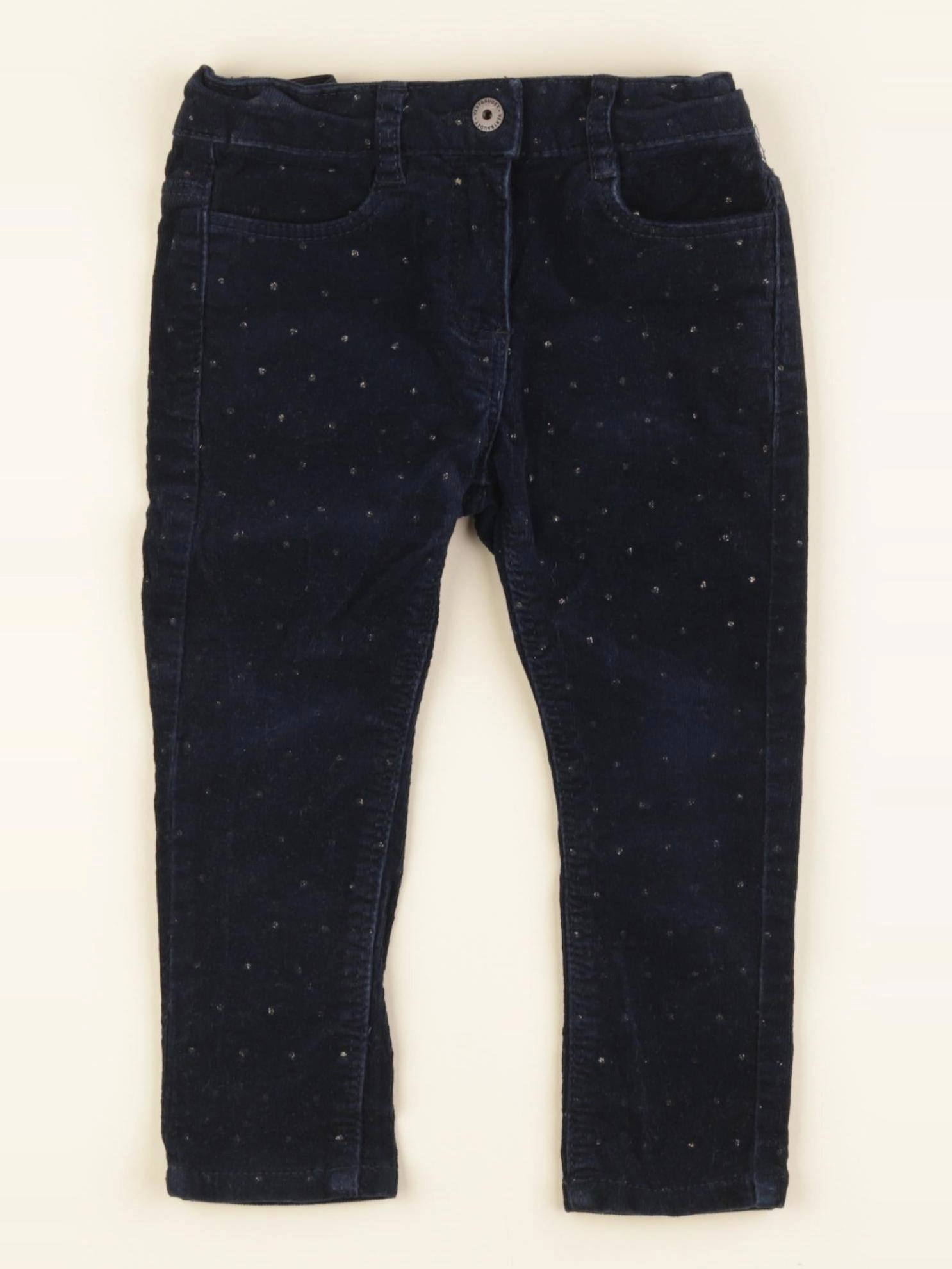Vertbaudet - pantalon bleu, argent - 2 ans