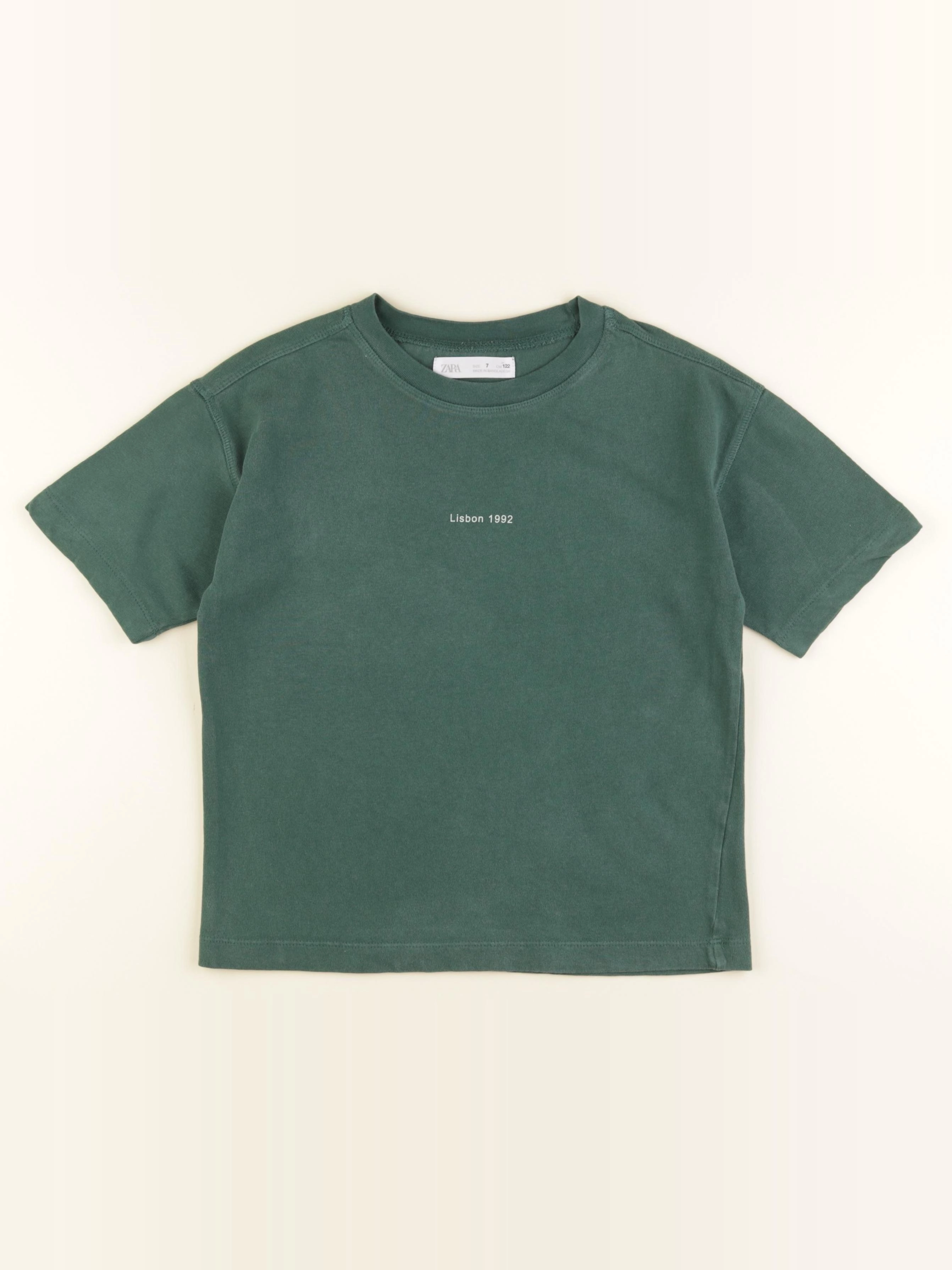Zara - tee-shirt vert - 7 ans