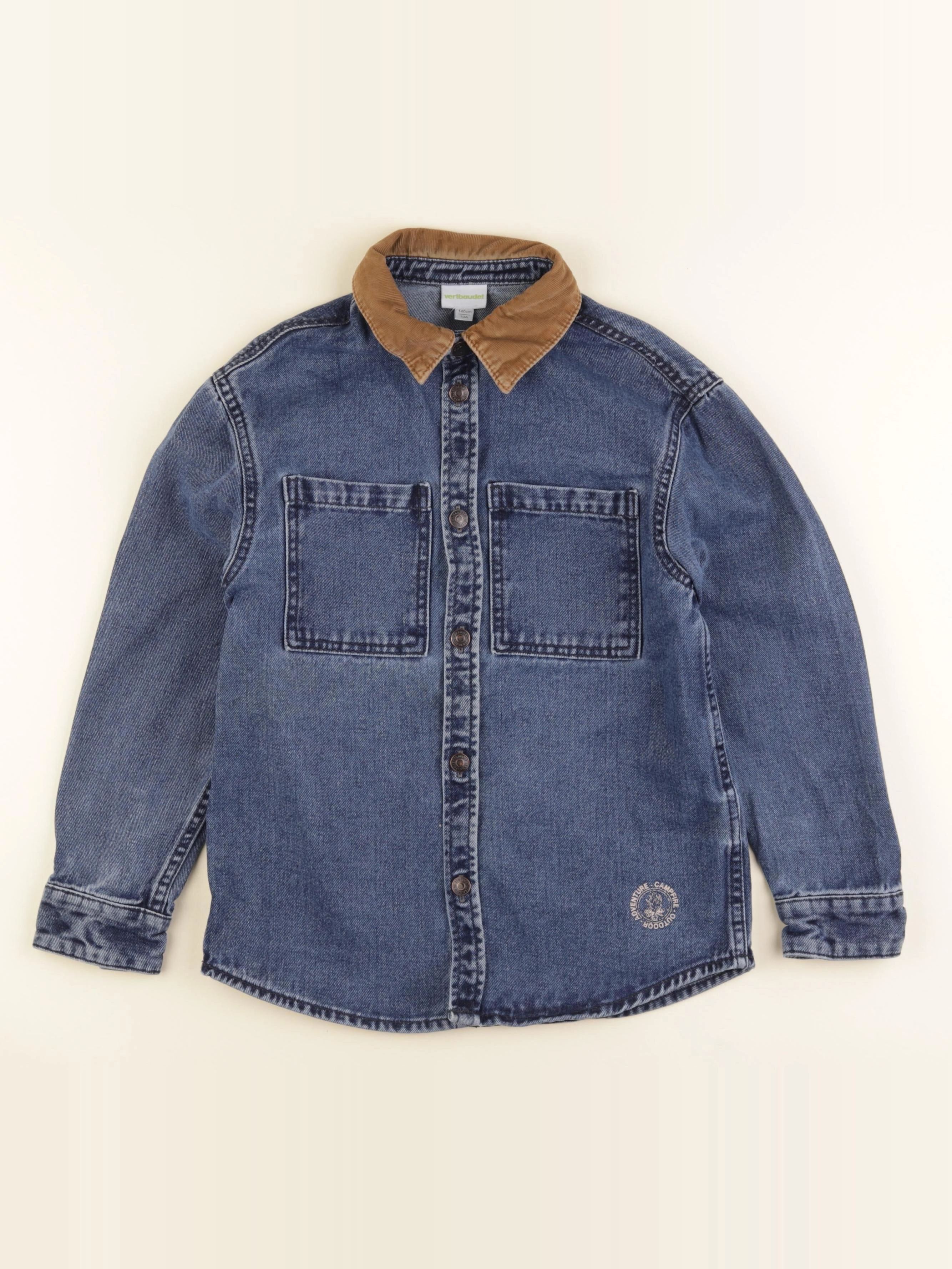 Vertbaudet - chemise bleu, marron - 10 ans