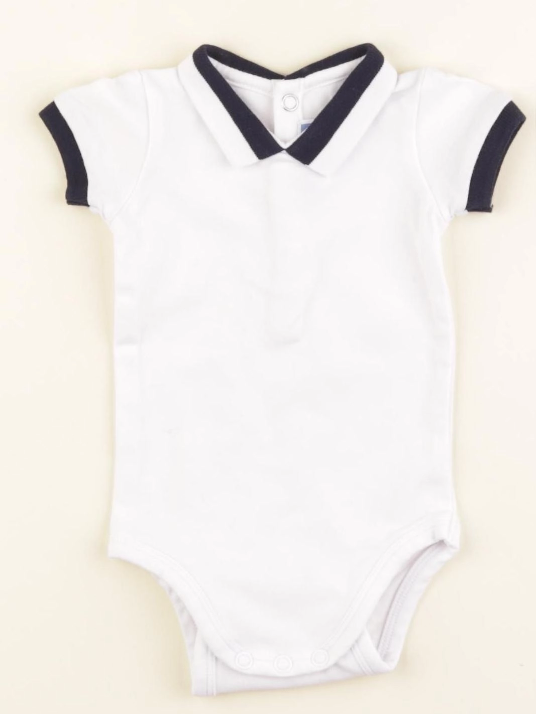 Jacadi - body à col blanc, bleu - 1 mois